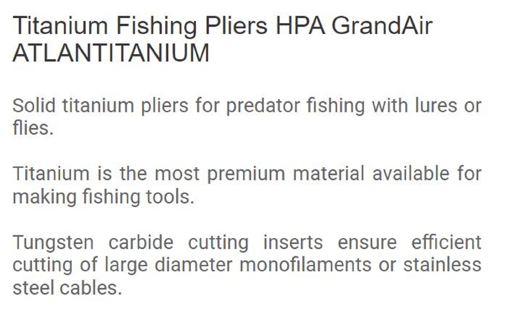 HPA Titanium Fishing Pliers Grand Air 165mm (0195)