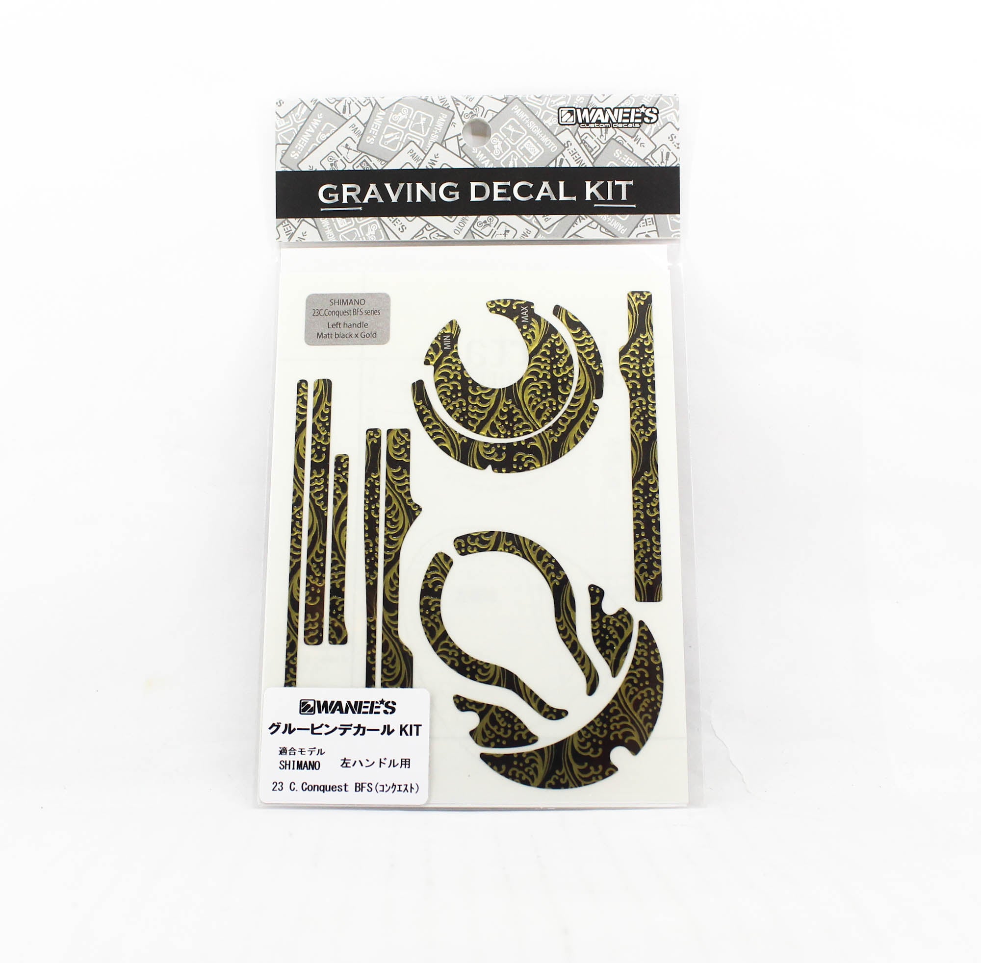 W Decal Fishing Reel GD 23 C.Conquest BFS Left Mblack x Gold (0628)