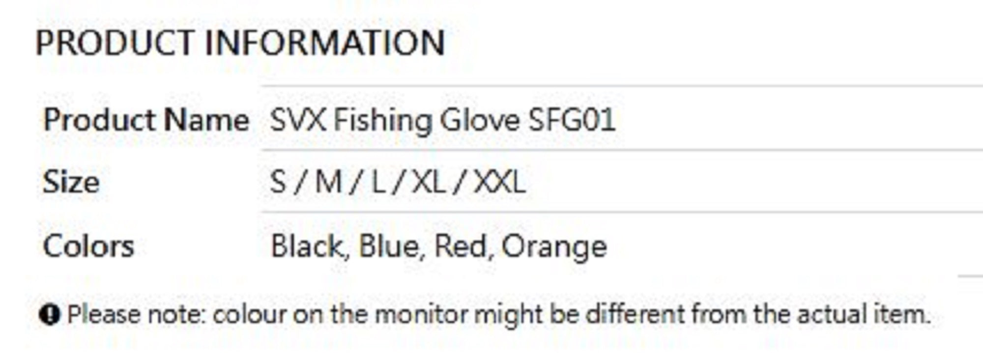 Sea VentureX SFG-01 Gloves Fishing Black M (0749)