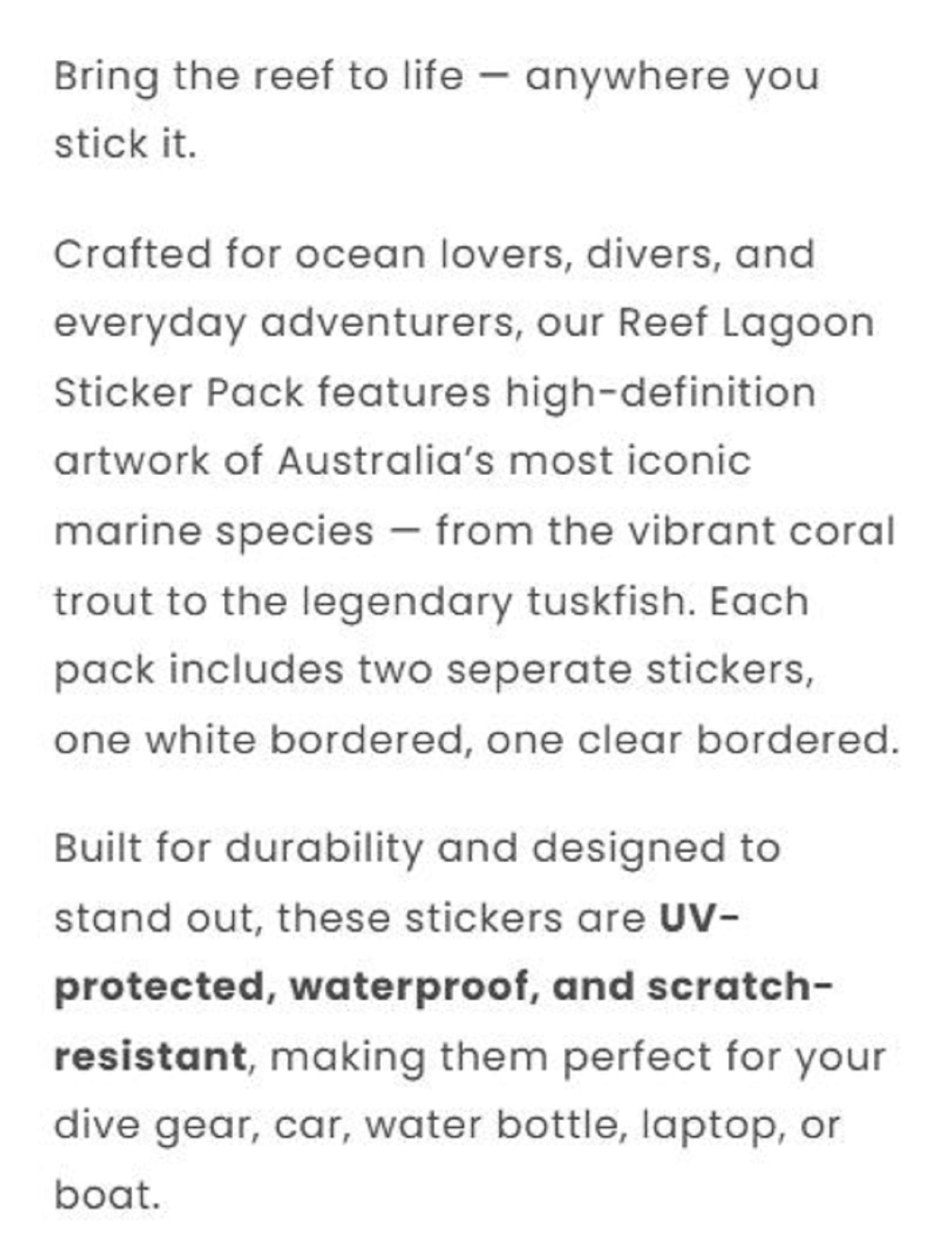 Reef Lagoon Sticker Pack Buffalo Emperor (0932)