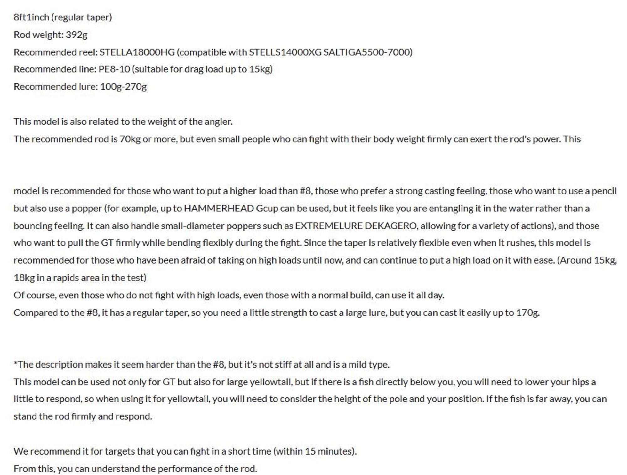 Truth Rod Spinning 8110 Ocean Sprinter Japan (2309)