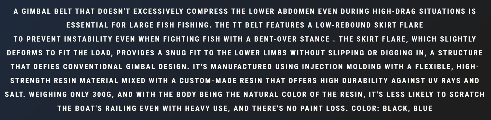 MC Works TT Fighting Gimbal Belt Hand Painted Tuna Blue (2348)