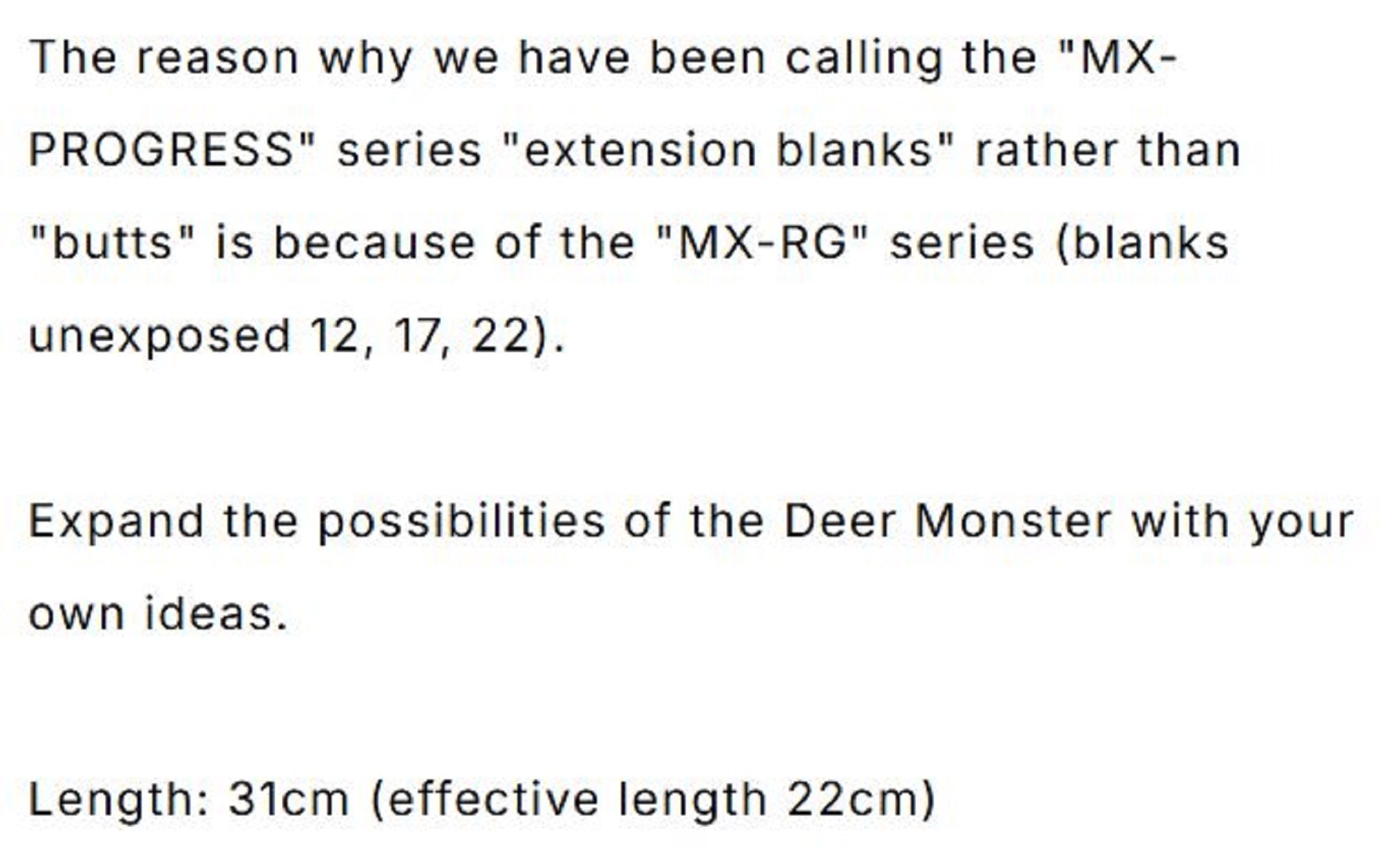 Monster Kiss Rod Part Rear Grip MX-RG 31cm for All Dear Monster (8001)