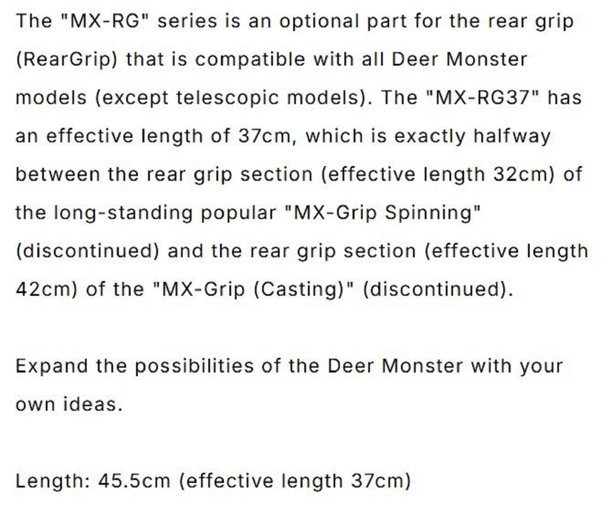 Monster Kiss Rod Part Rear Grip MX-RG 45.5cm for All Dear Monster (8003)