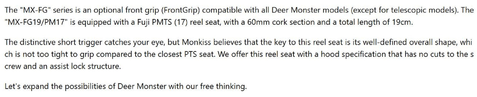 Monster Kiss Rod Part Front Grip MX-FG19/PM17 19cm Fit All Model (8005)