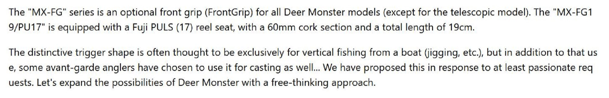 Monster Kiss Rod Part Front Grip MX-FG19/PU17 19cm Fit All Model (8006)