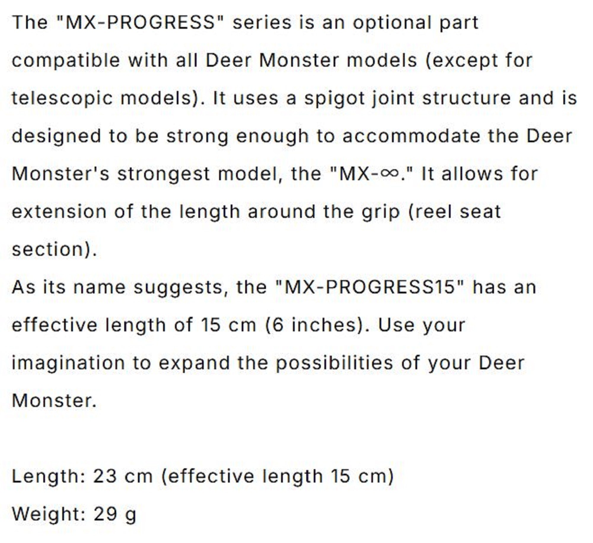 Monster Kiss Rod Part Rear Seat MX-Progress 15 23cm for MX-Infinity (8009)