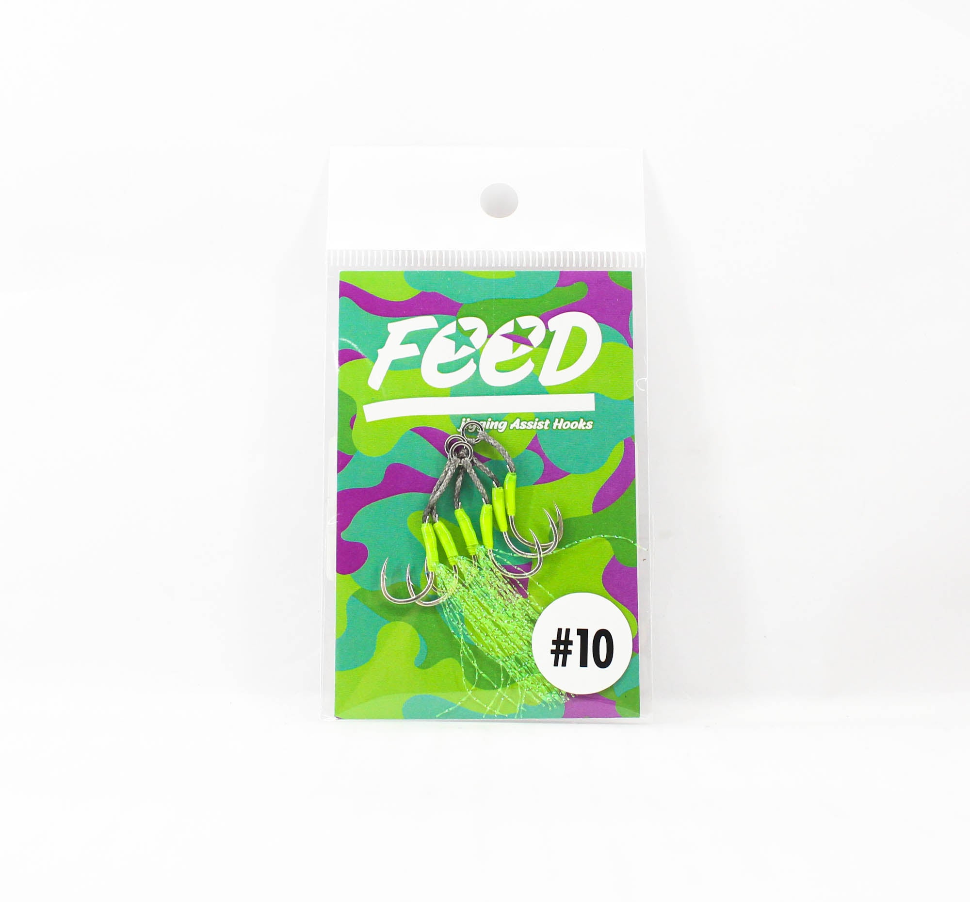 Feed HM Assist Hook Twin SMP Size 10 3 set Green (2138)