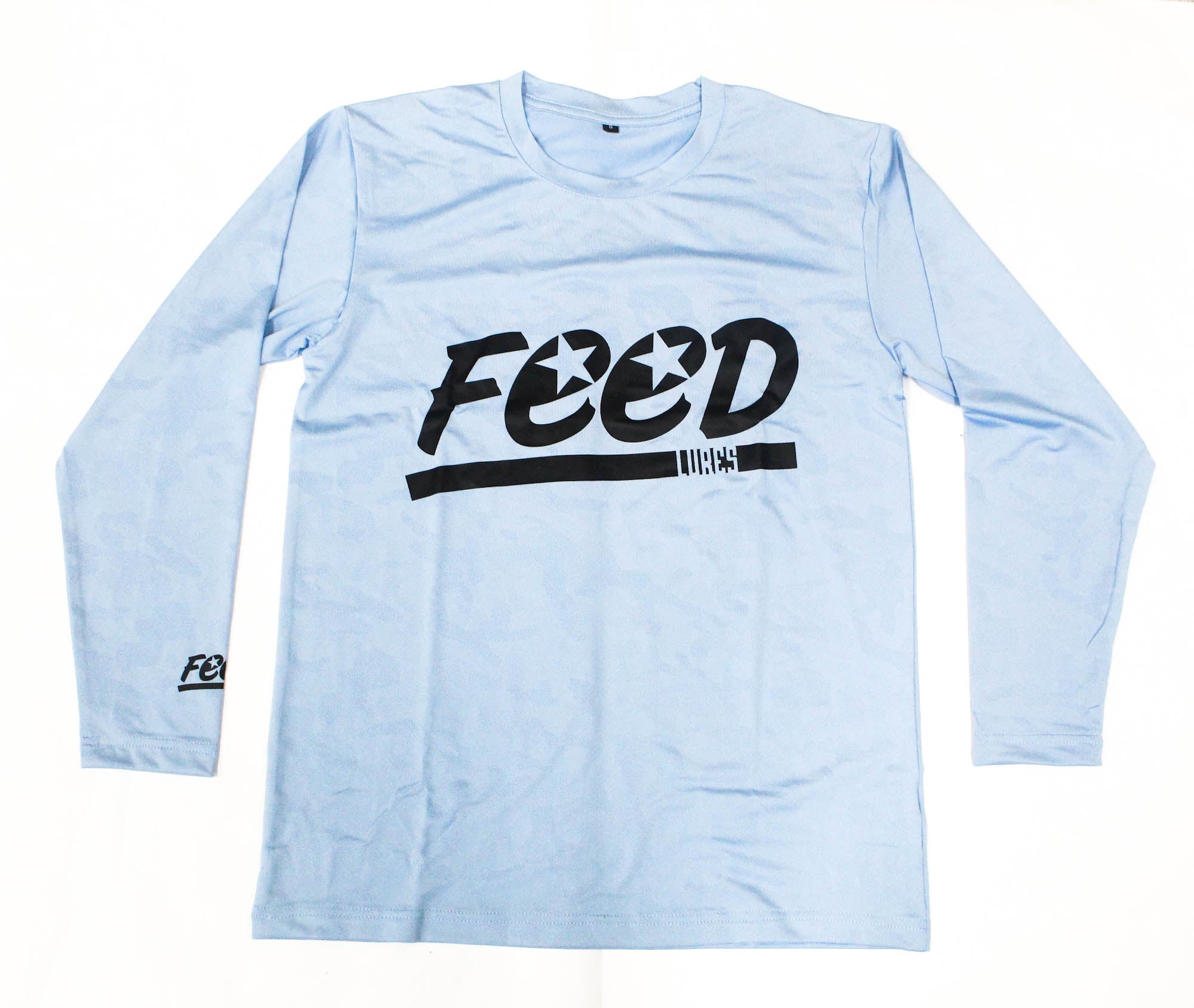 Feed T-Shirt Dry Fit Long Sleeve Size L Ocean Blue (2184)