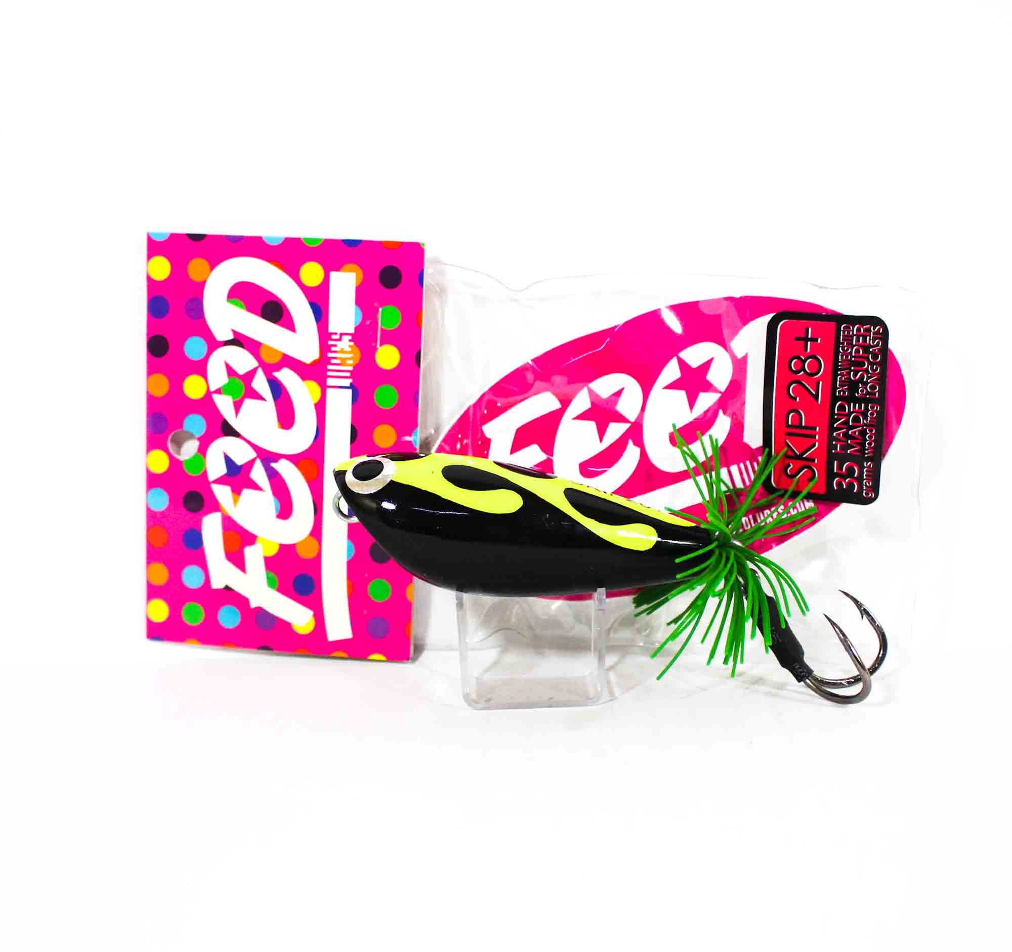 Feed Skip 28+ Hand Made Wood Frog Floating Lure 35 grams +1 (3101)