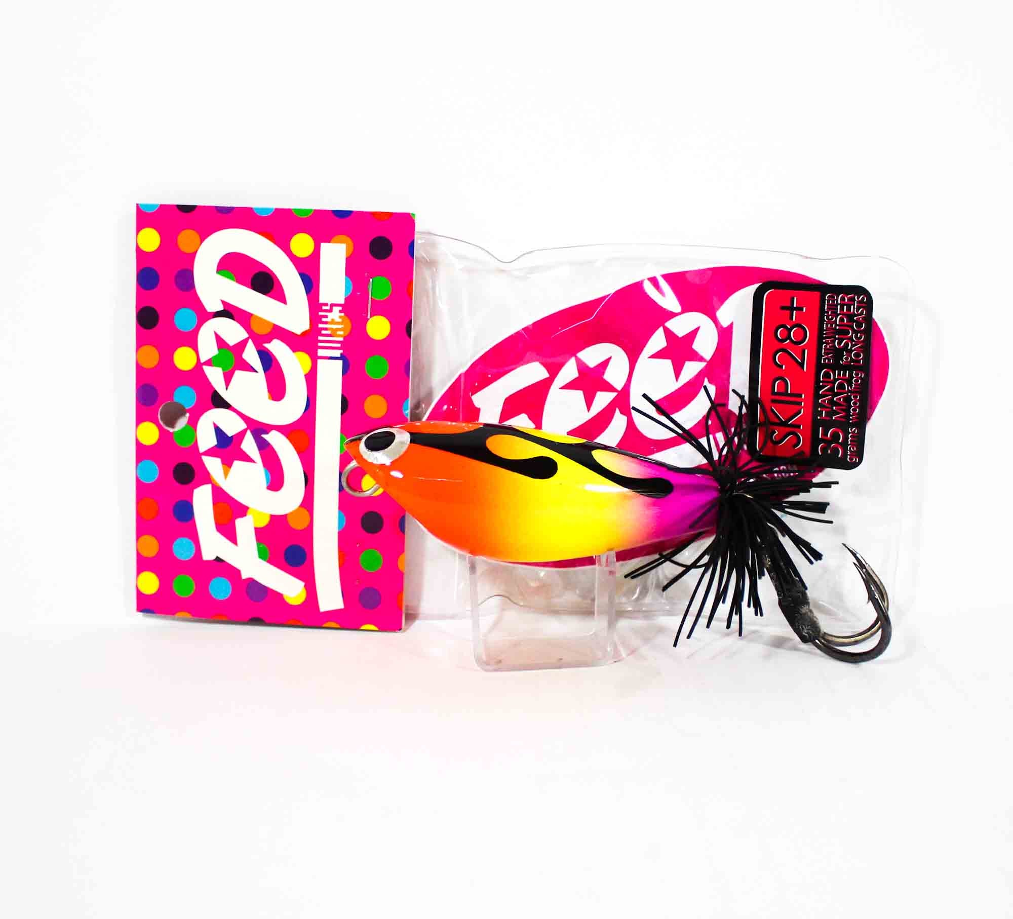 Feed Skip 28+ Hand Made Wood Frog Floating Lure 35 grams +5 (3105)
