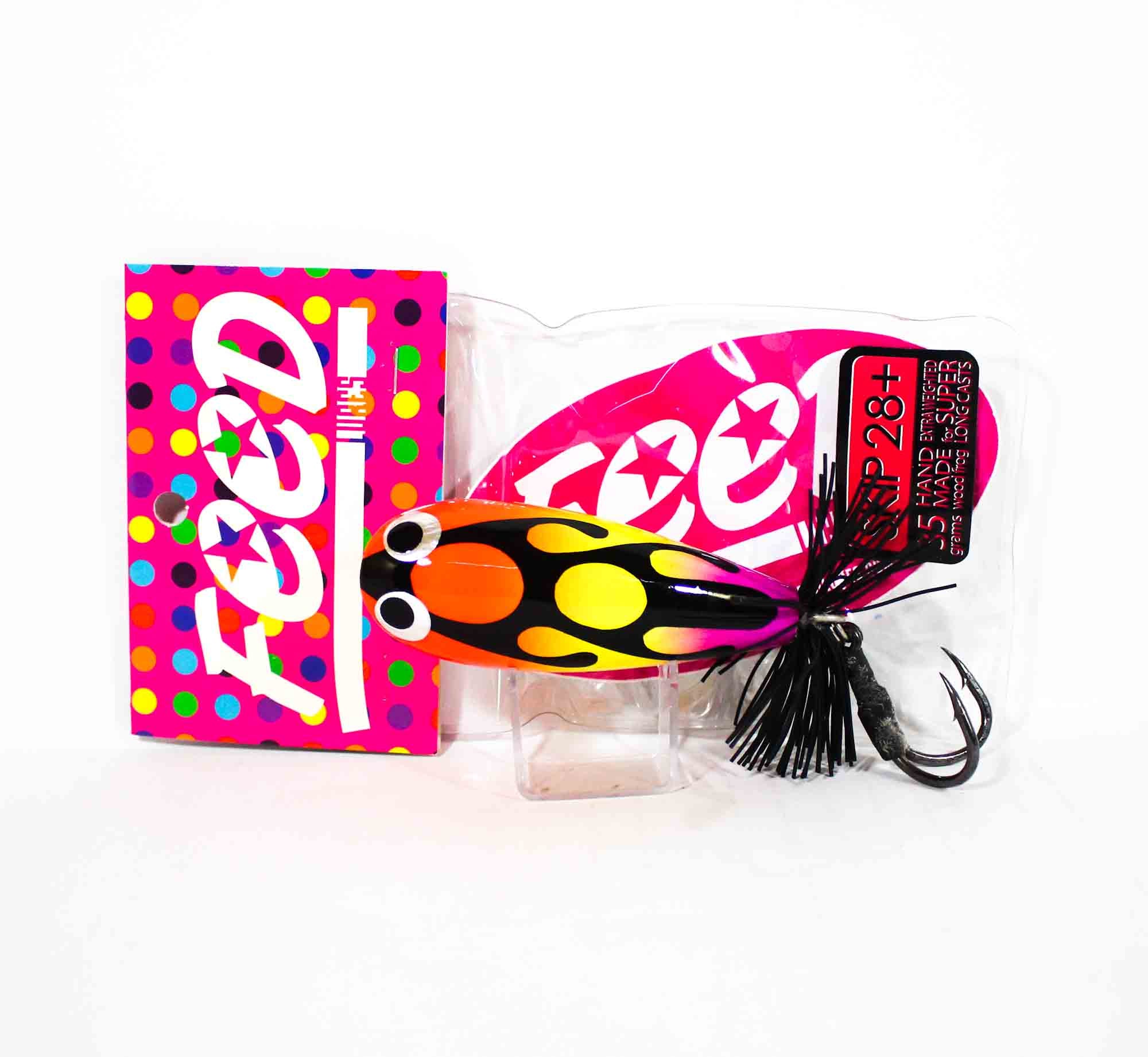 Feed Skip 28+ Hand Made Wood Frog Floating Lure 35 grams +5 (3105)
