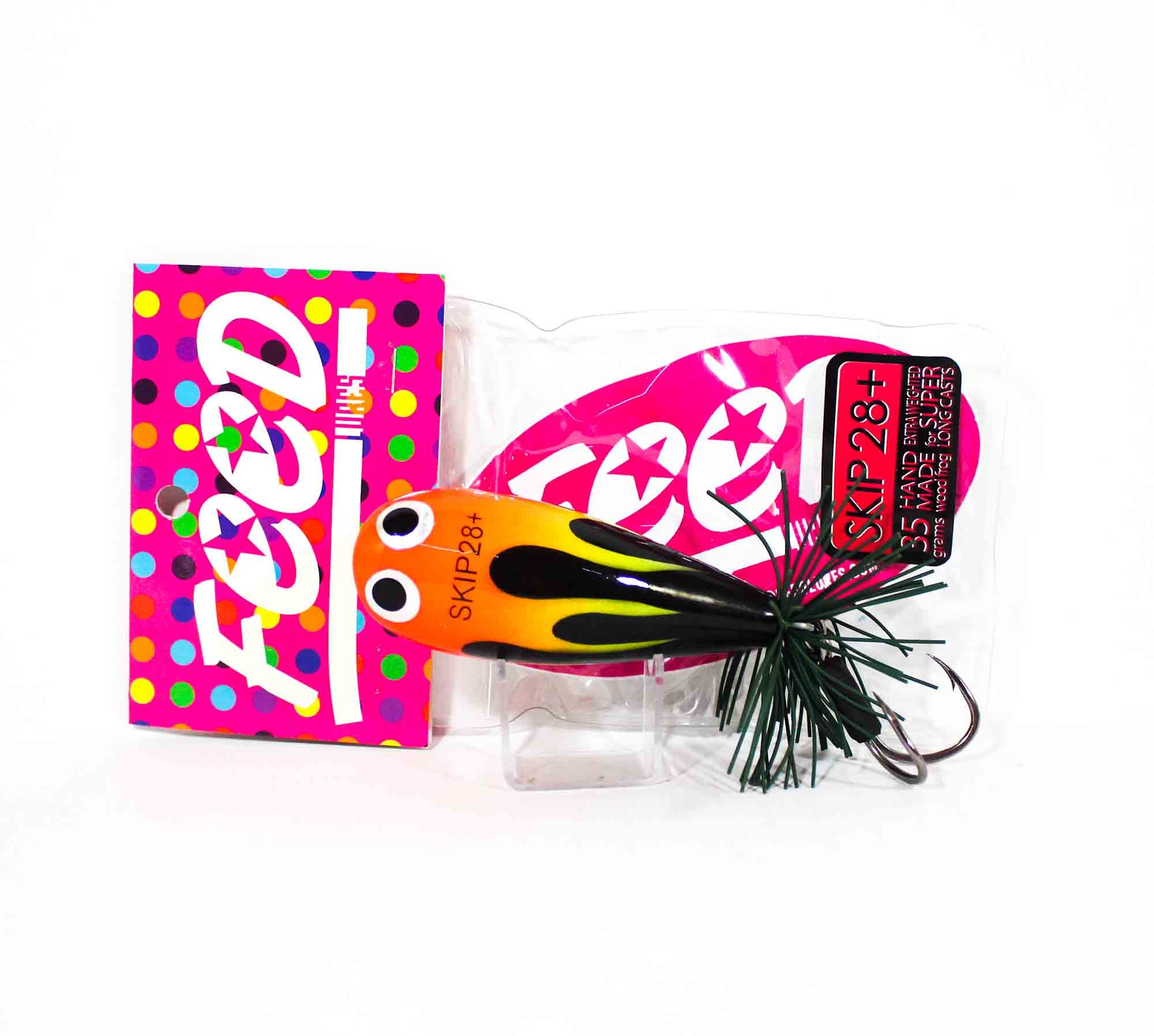 Feed Skip 28+ Hand Made Wood Frog Floating Lure 35 grams +9 (3109)