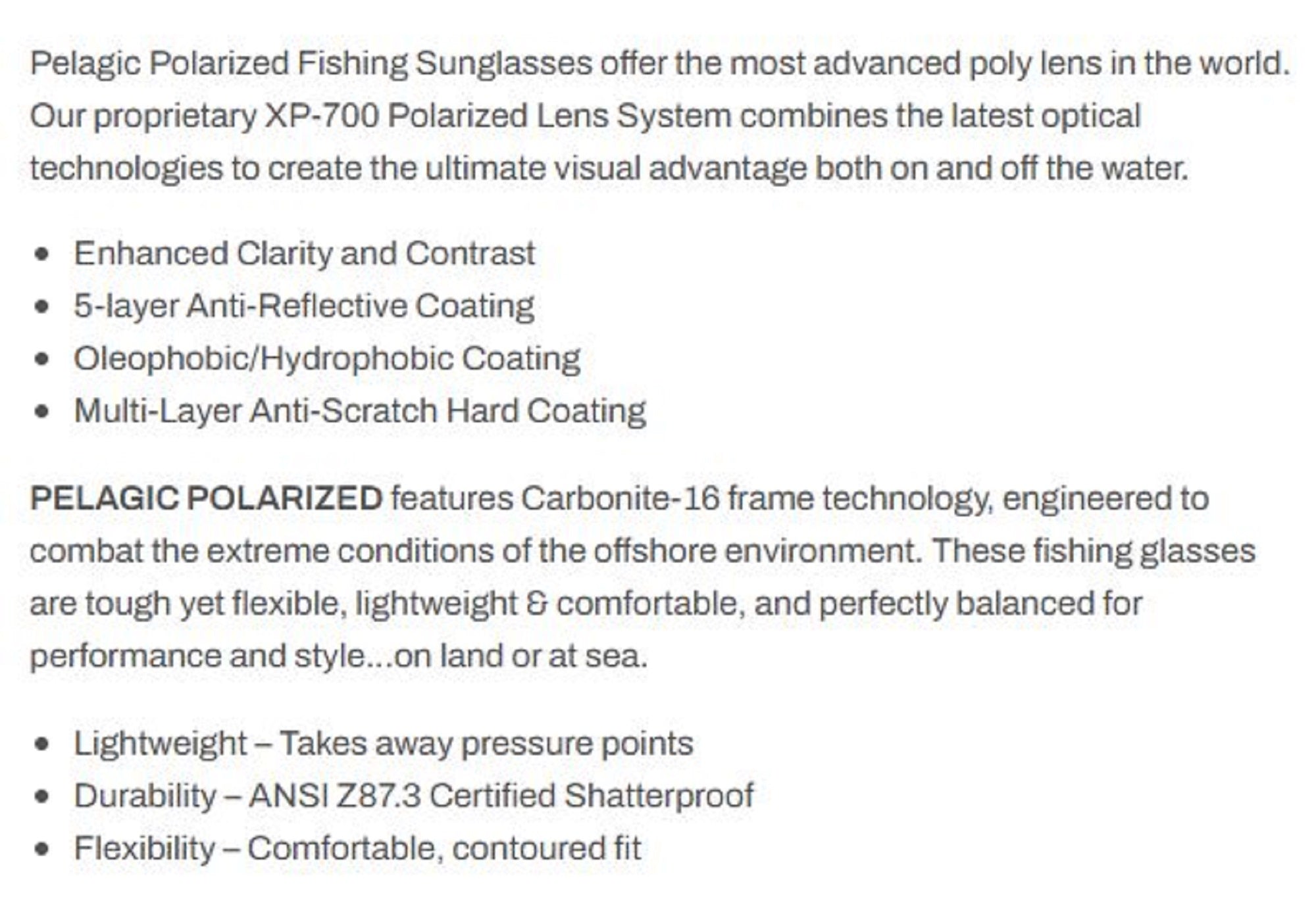 Pelagic 1501 Sunglasses Polarized The Mack ZZ12 (3530)