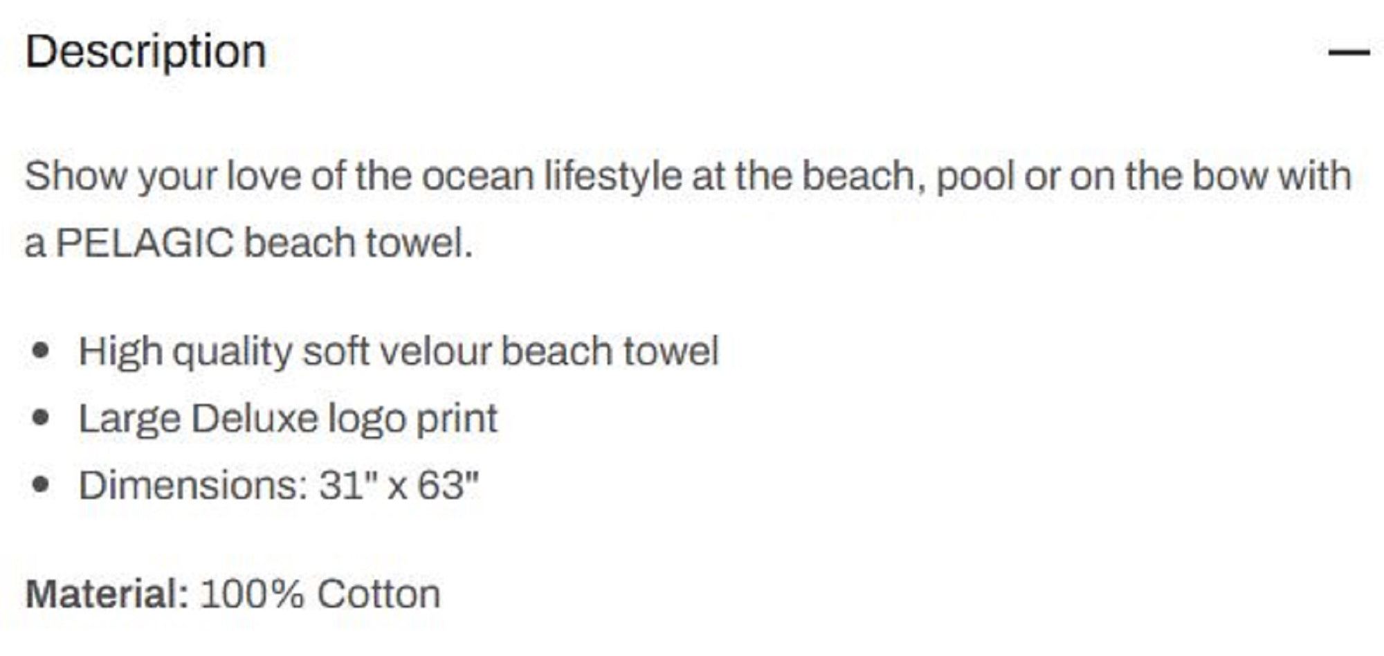 Pelagic 1260 Towel Deluxe BLK (5199)