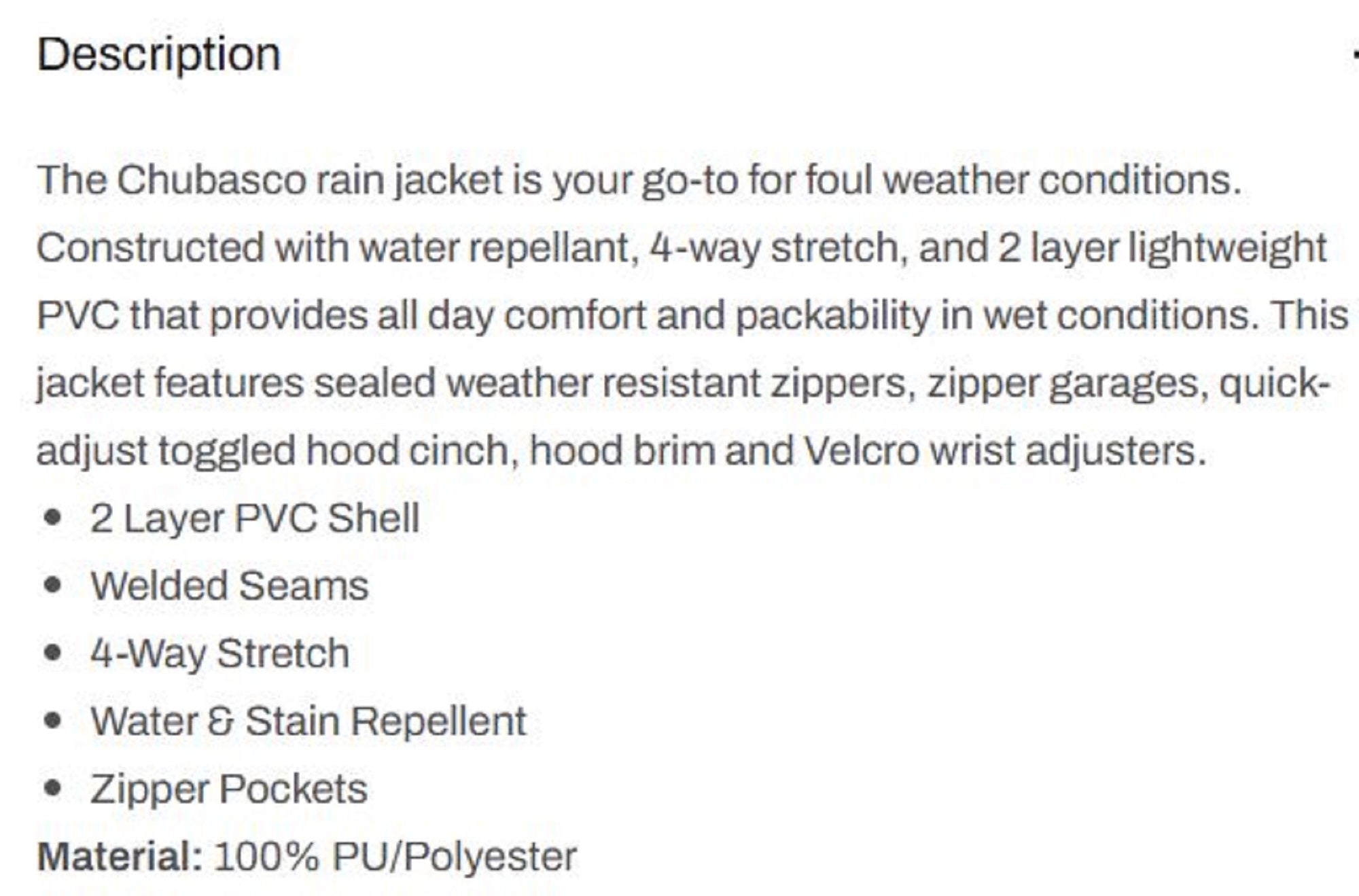 Pelagic 1051 Rain Jacket Chubasco SMB Size XL (9531)