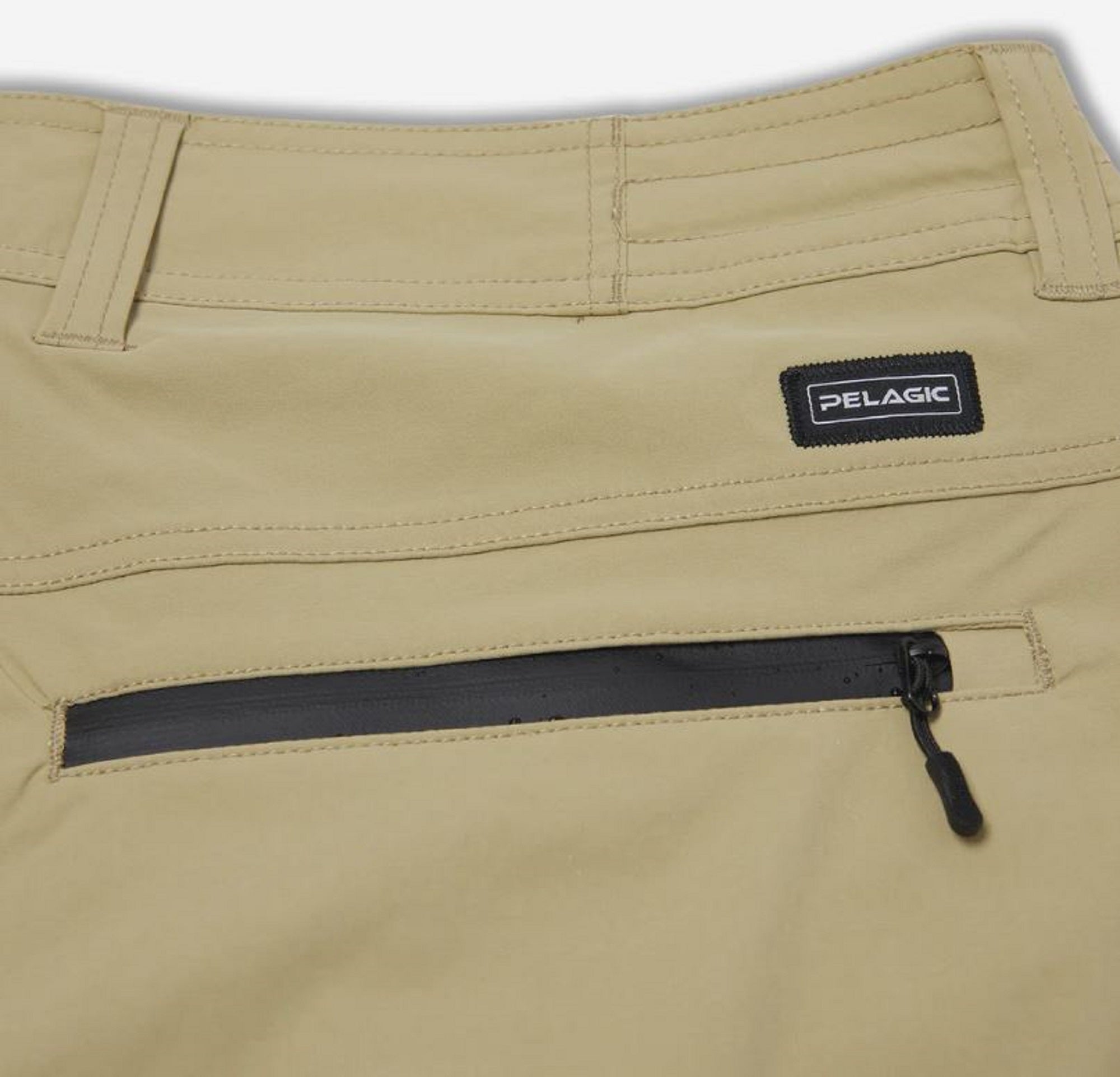 Pelagic 1001 Shorts Board Shorts 20 Inch Traverse Khaki Size 36 (6174)