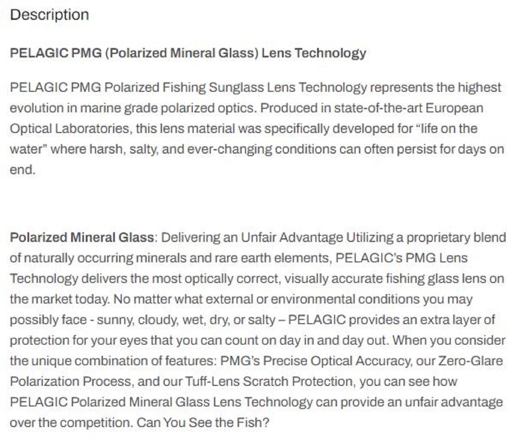 Pelagic 1501 Sunglasses Glass Polarized Ballyhoo TOGY (0775)