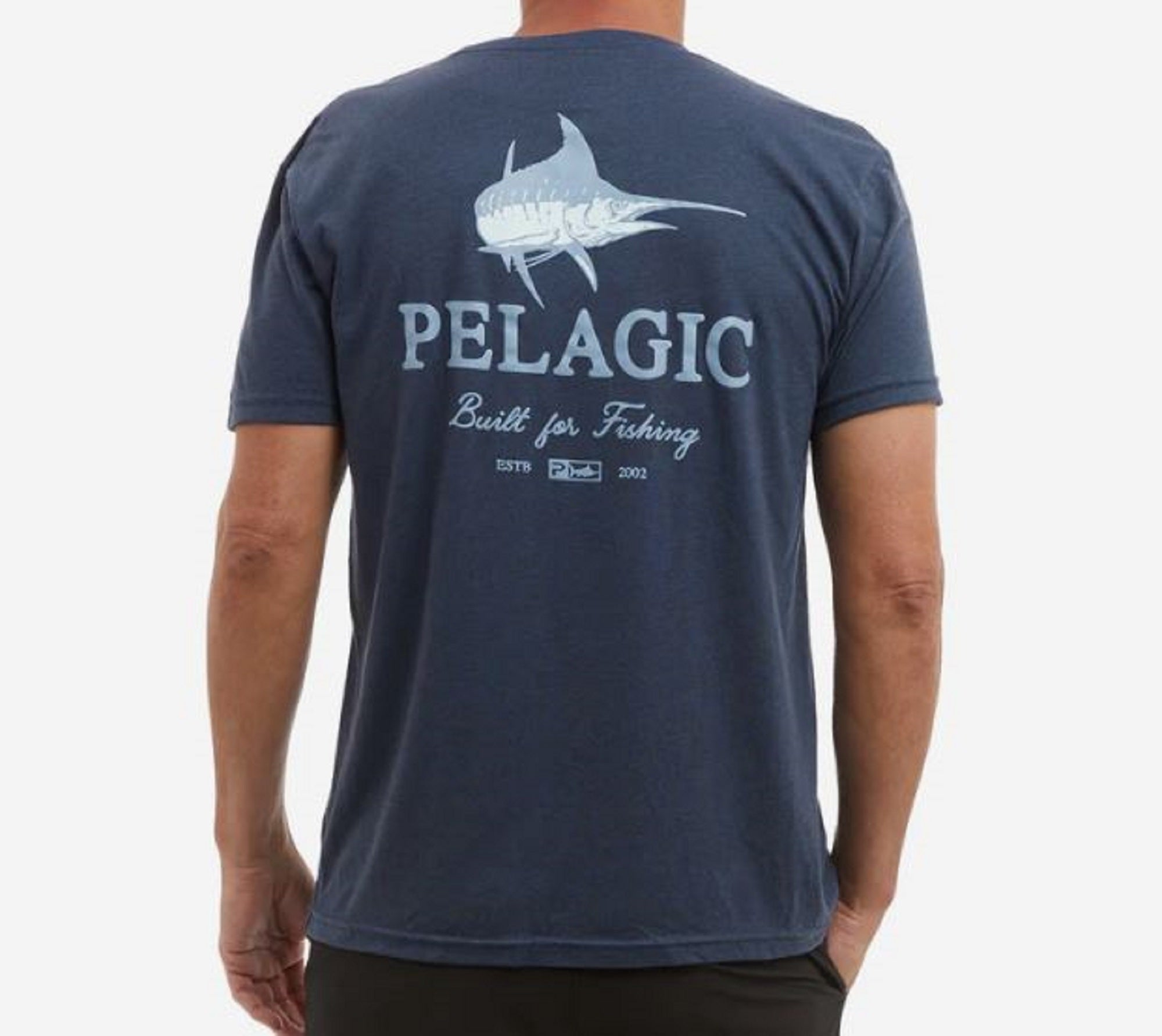 Pelagic 1172 Fishing Shirt Short Sleeve Triblend Turner NVY Size L (9707)