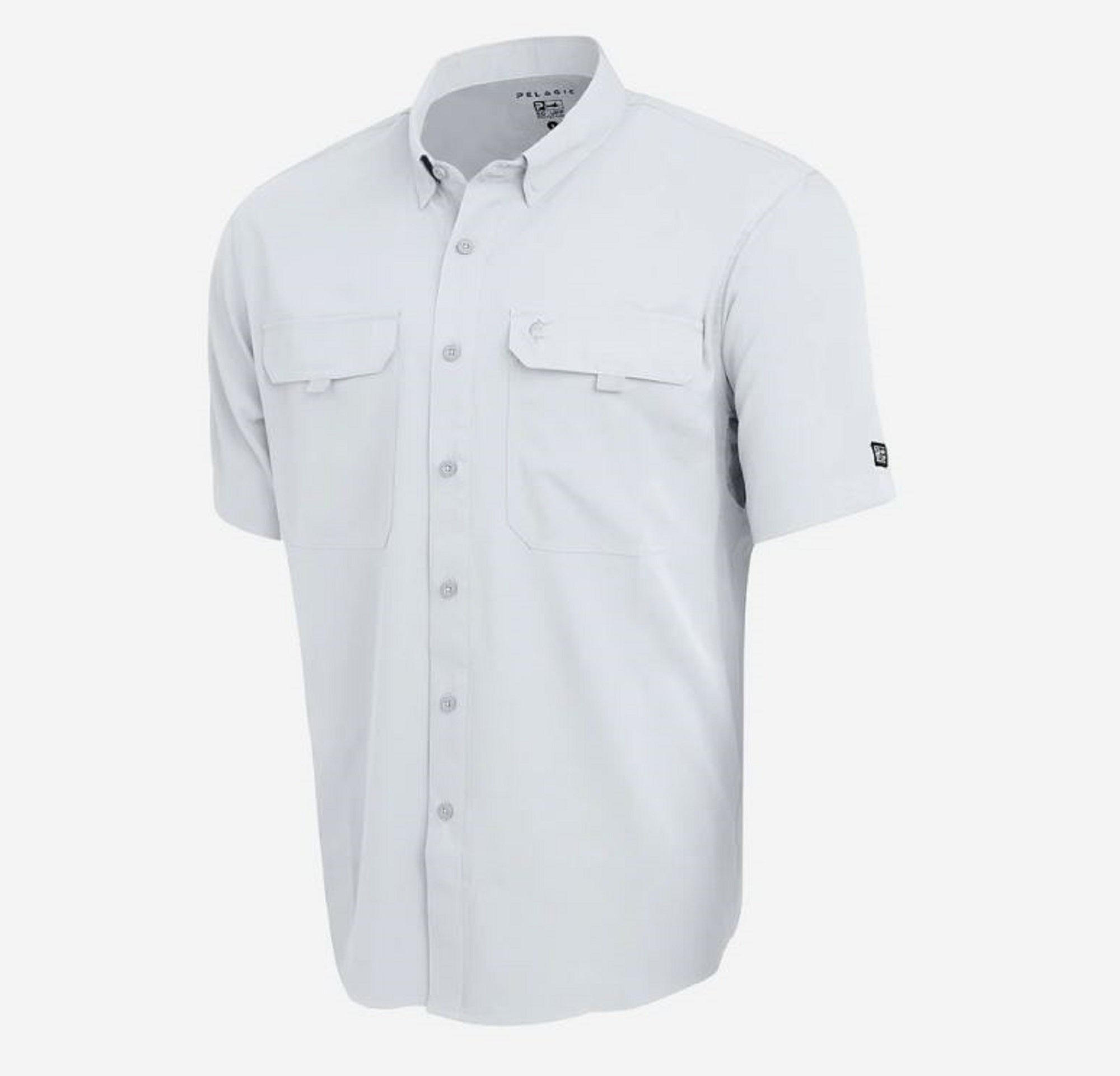Pelagic 1016 Fishing Shirt Short Sleeve Keys WHT Size M (2912)