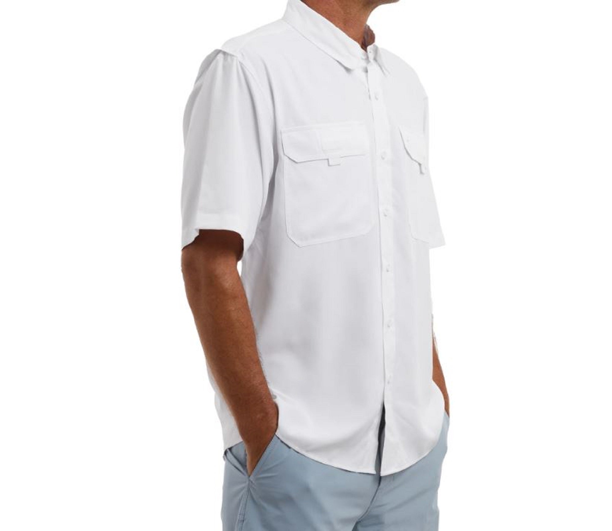 Pelagic 1016 Fishing Shirt Short Sleeve Keys WHT Size XXL (2943)