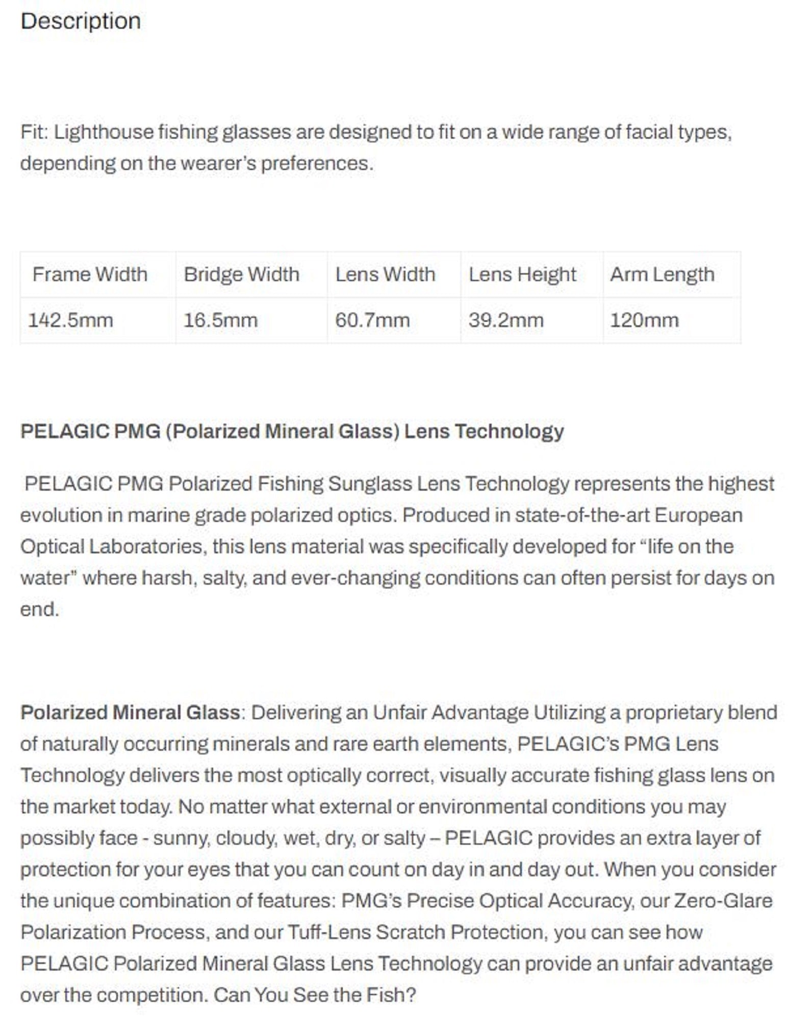 Pelagic 1501 Sunglasses Glass Polarized Lighthouse MBBL (4922)