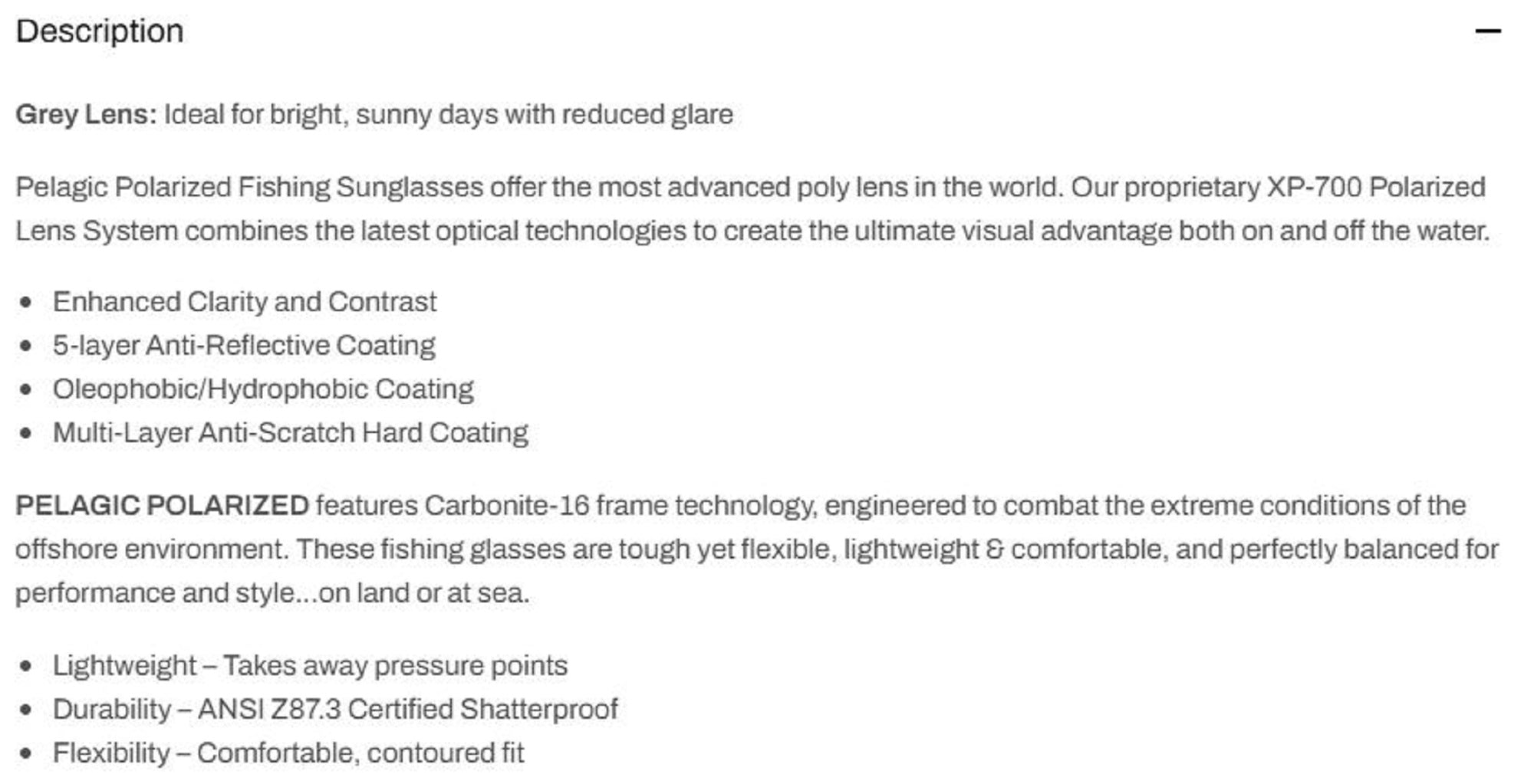 Pelagic 1501 Sunglasses Poly Polarized Daytripper BKGY (7381)