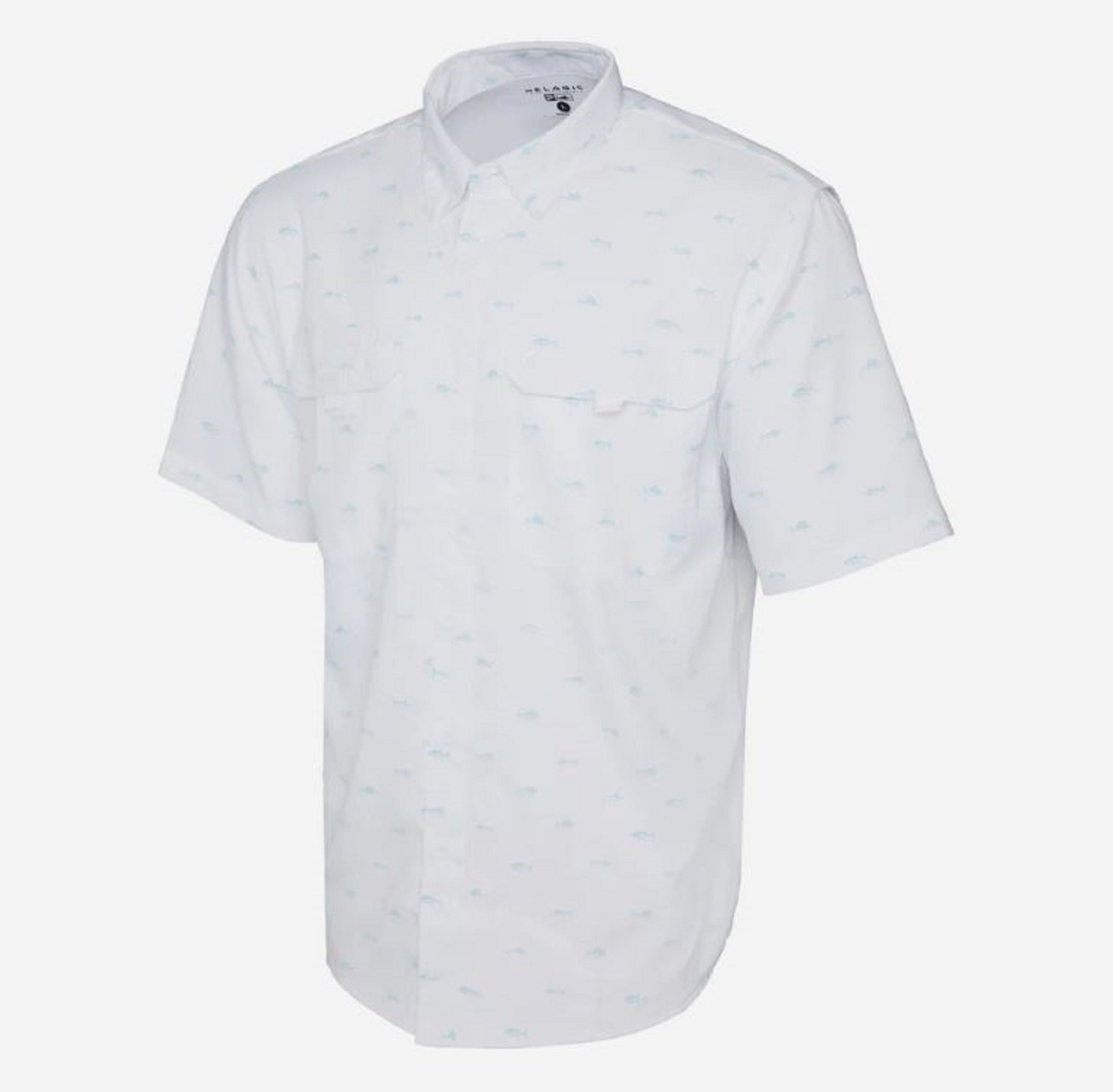 Pelagic 1016 Shirt Short Sleeve Keys SS Tiny Fish WHT Size L (4150)