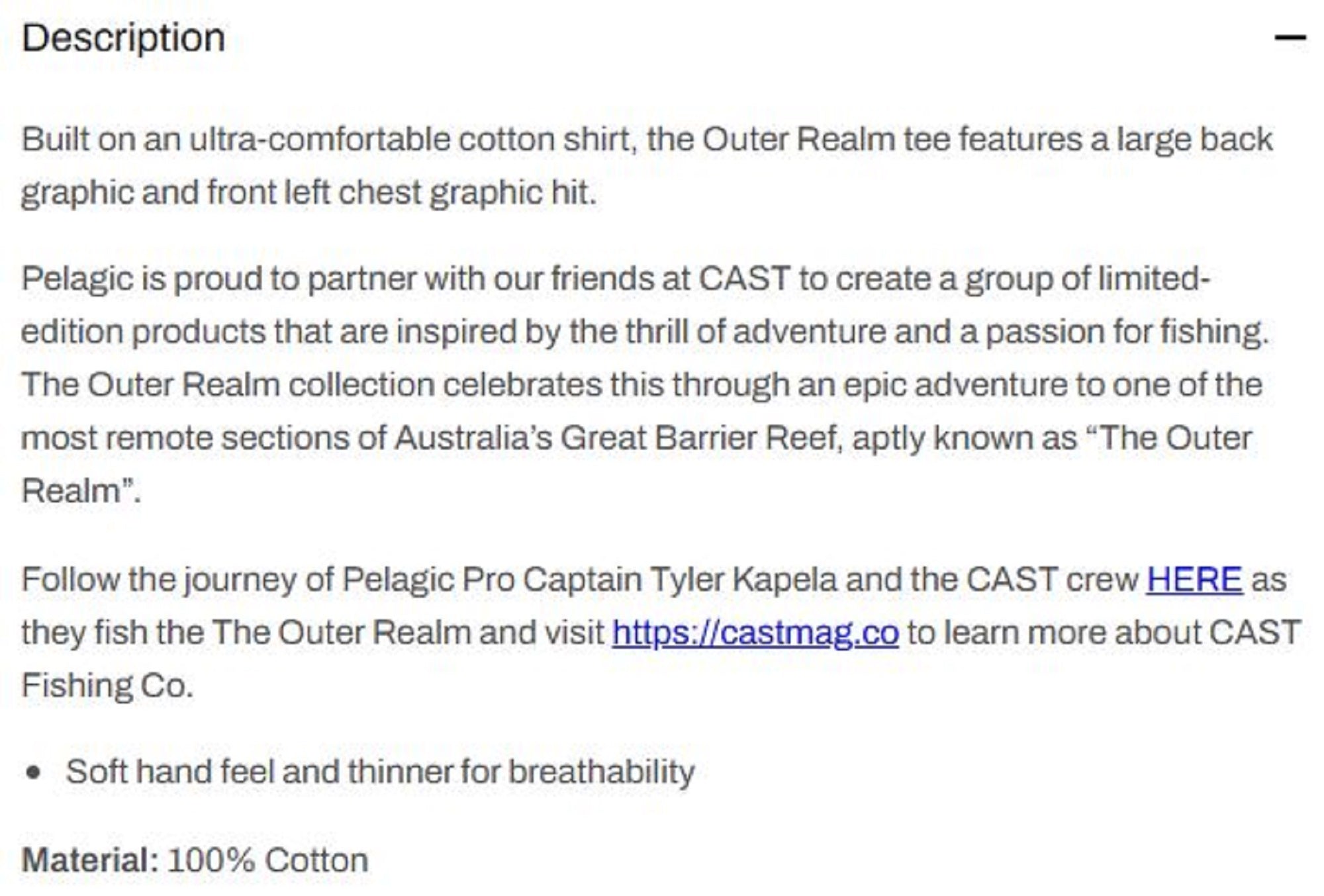 Pelagic 1171 Tee Shirt Prem Outer Realm LBL Size M (4686)