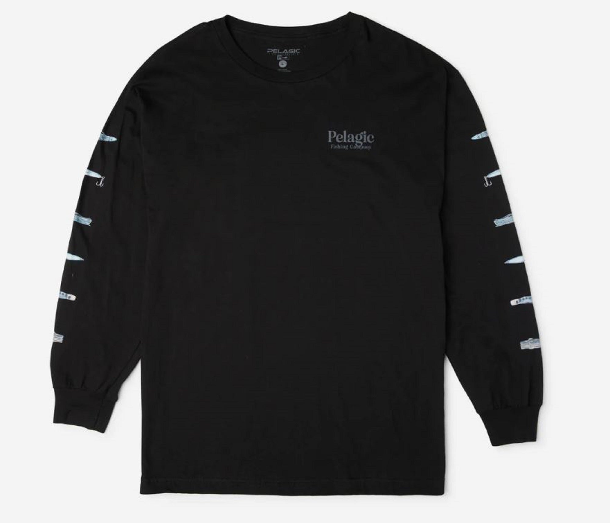 Pelagic 1173 Tee Shirt Long Sleeve Stick Em BLK Size M (7687)