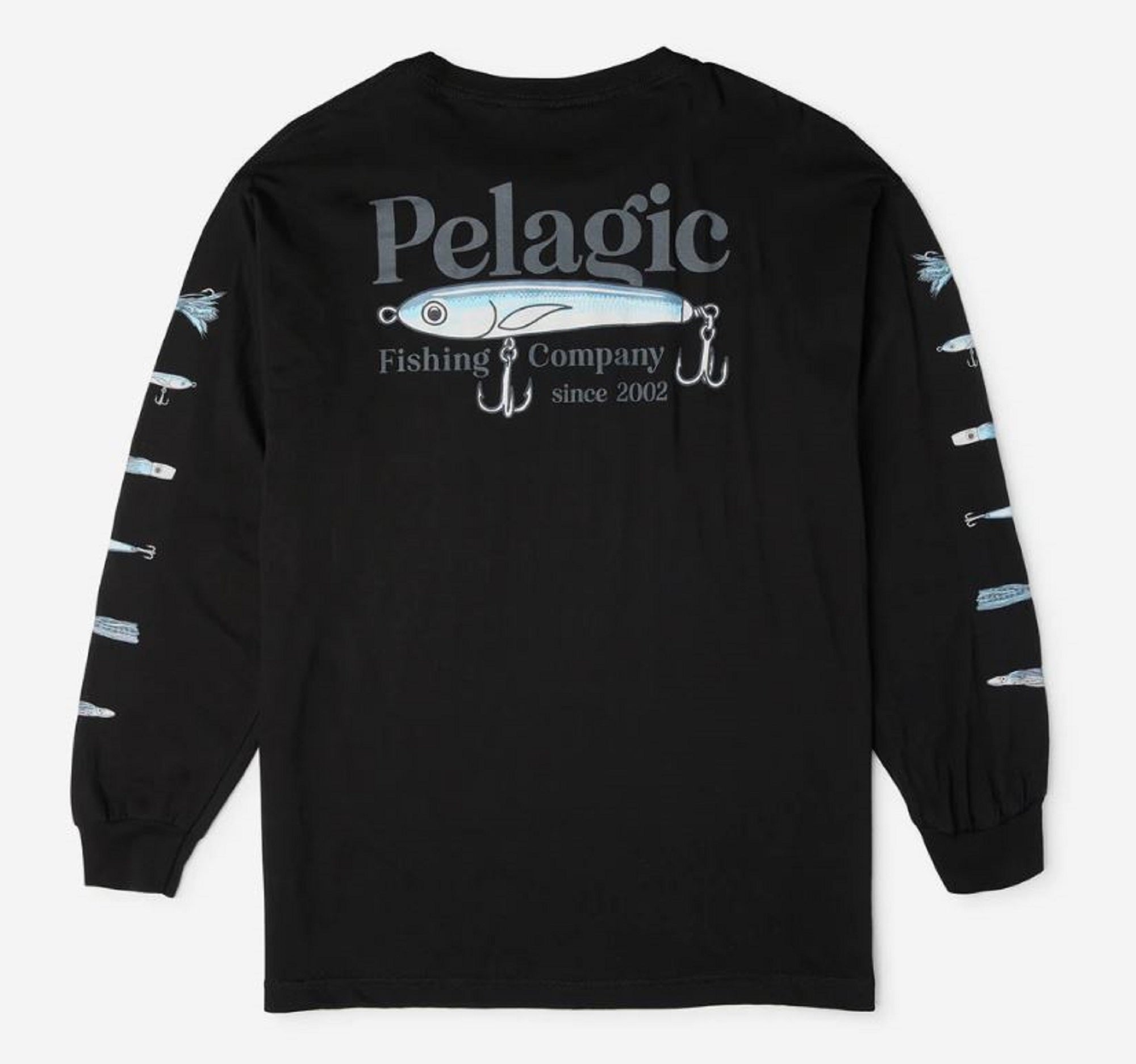 Pelagic 1173 Tee Shirt Long Sleeve Stick Em BLK Size M (7687)