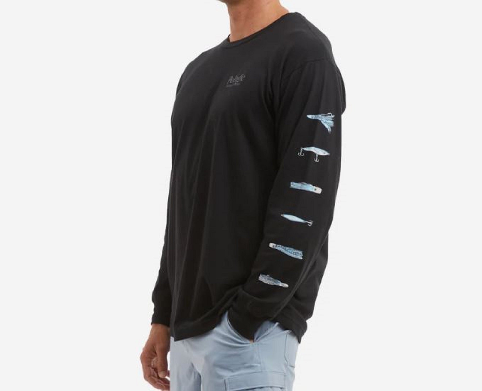 Pelagic 1173 Tee Shirt Long Sleeve Stick Em BLK Size L (7694)