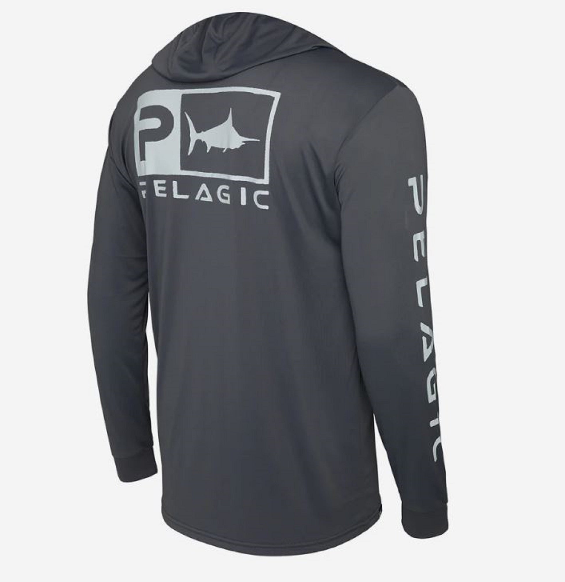 Pelagic 1015 Fishing Shirt Hooded AquaTek Rusted Icon GRA Size S (1370)