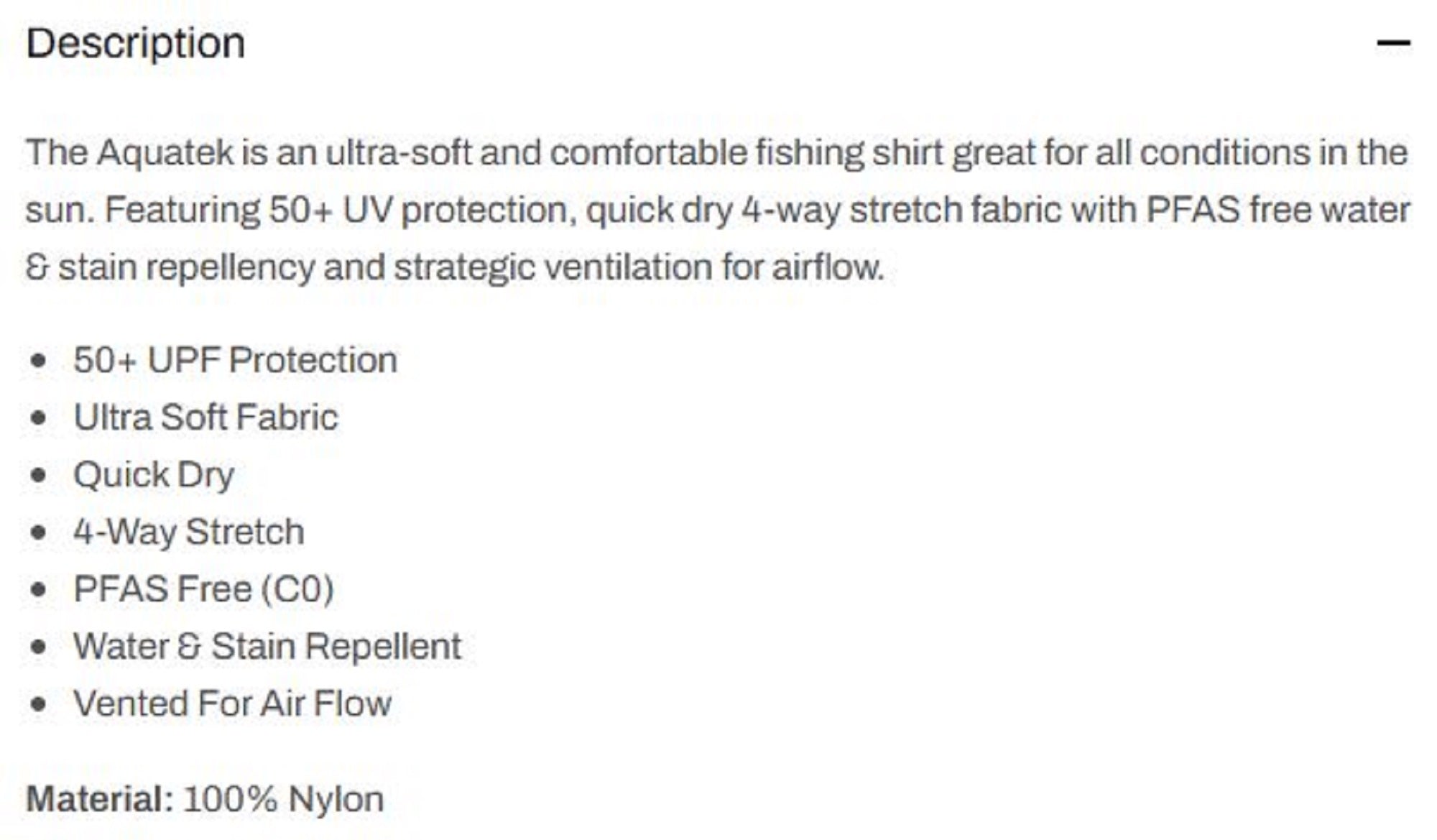 Pelagic 1015 Fishing Shirt AquaTek Stick em BLK Size S (1554)