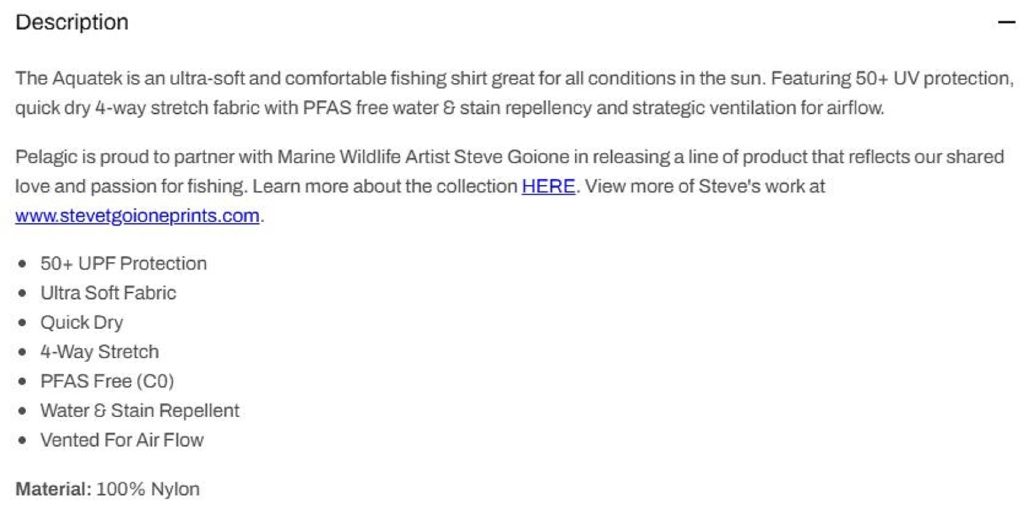 Pelagic 1015 Fishing Shirt Long Sleeve Aquatek Goione BFT GRY Size M (1622)