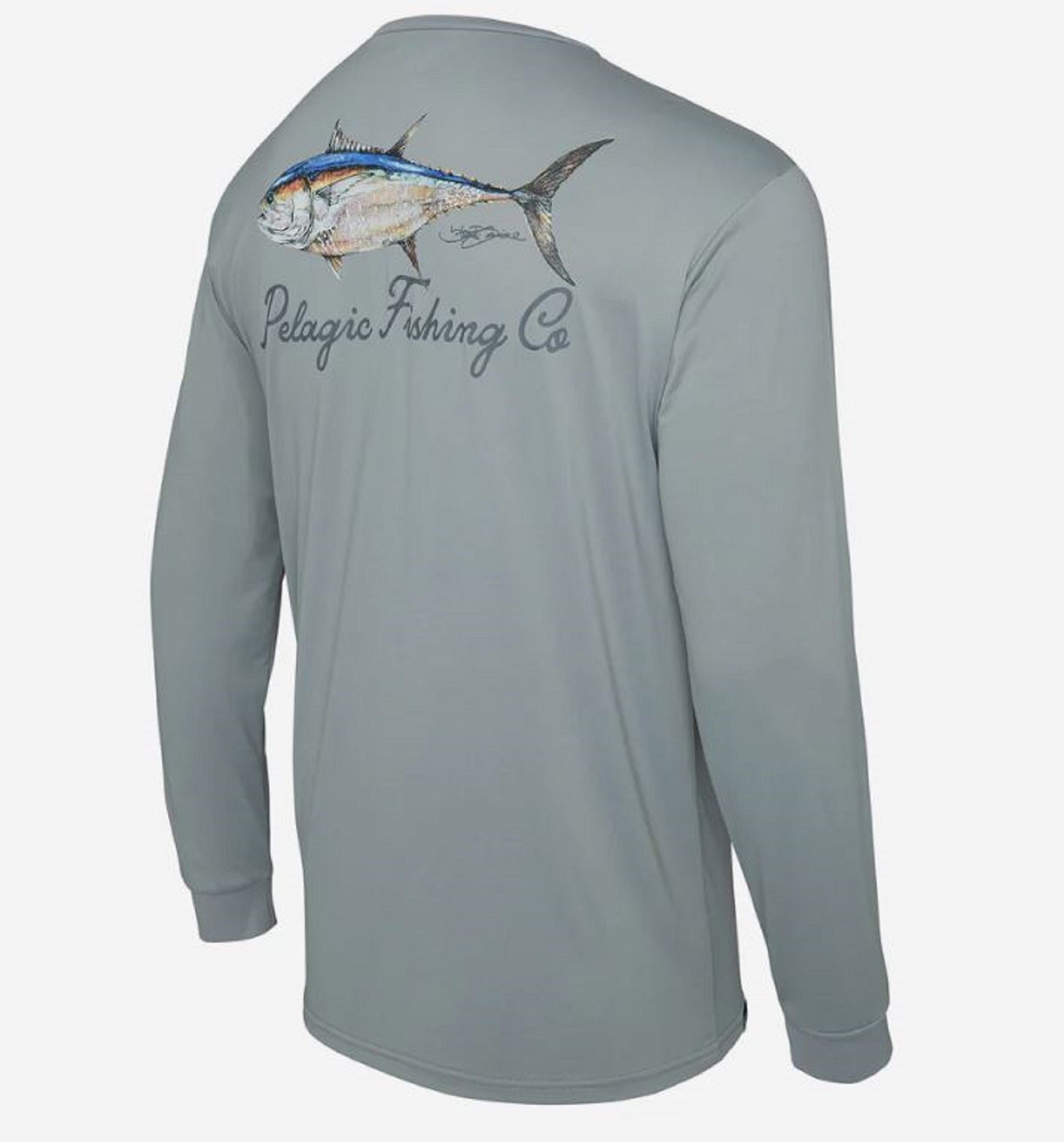 Pelagic 1015 Fishing Shirt Long Sleeve Aquatek Goione BFT GRY Size L (1639)