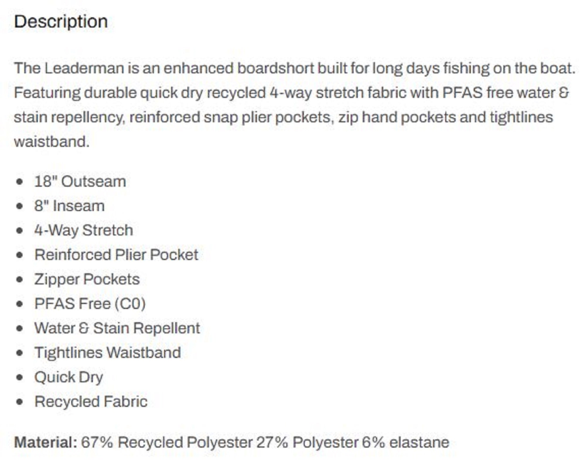 Pelagic 1001 Shorts Board Shorts 18 Inch Leaderman SLT Size 30 (9864)