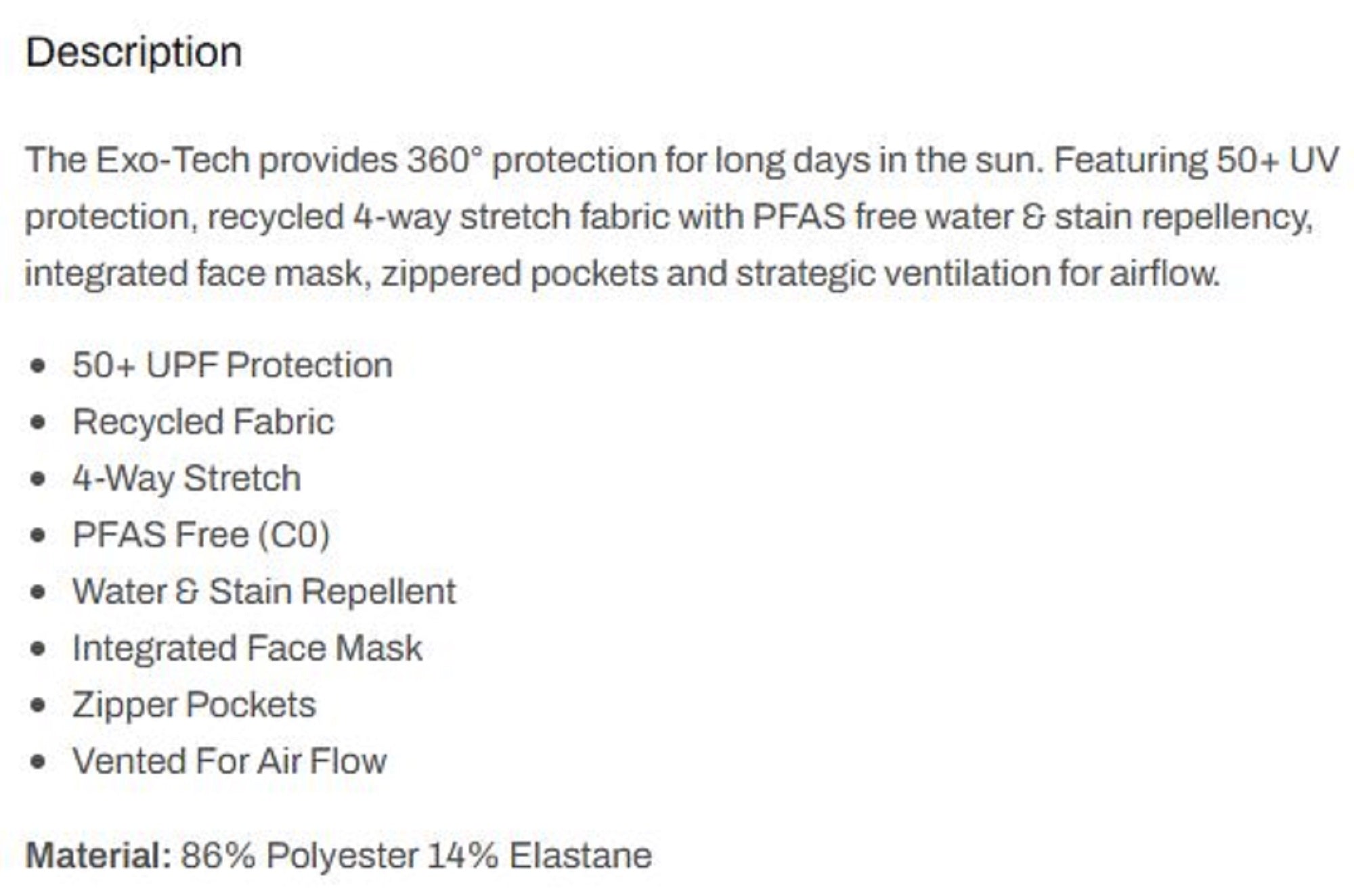 Pelagic 1015 Fishing Shirt Long Sleeve ExoTech Brush SLT Size XXL (1119)