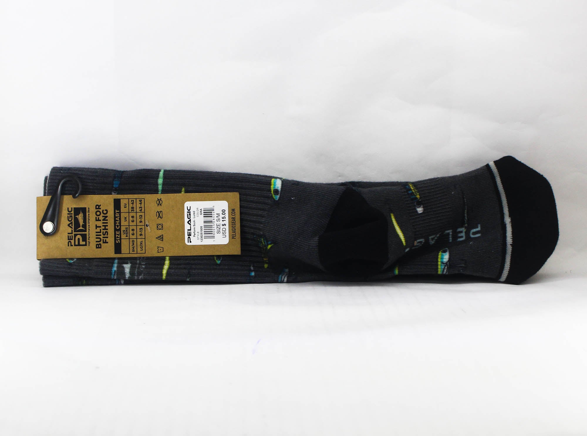 Pelagic 1230 Sock Perform Sock Lured Graphite GRA Size S/M (5544)