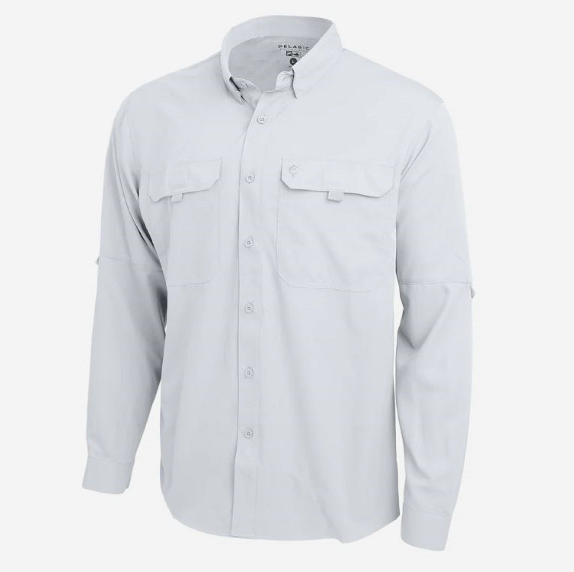 Pelagic 1017 Fishing Shirt Long Sleeve Keys WHT Size L (7029)