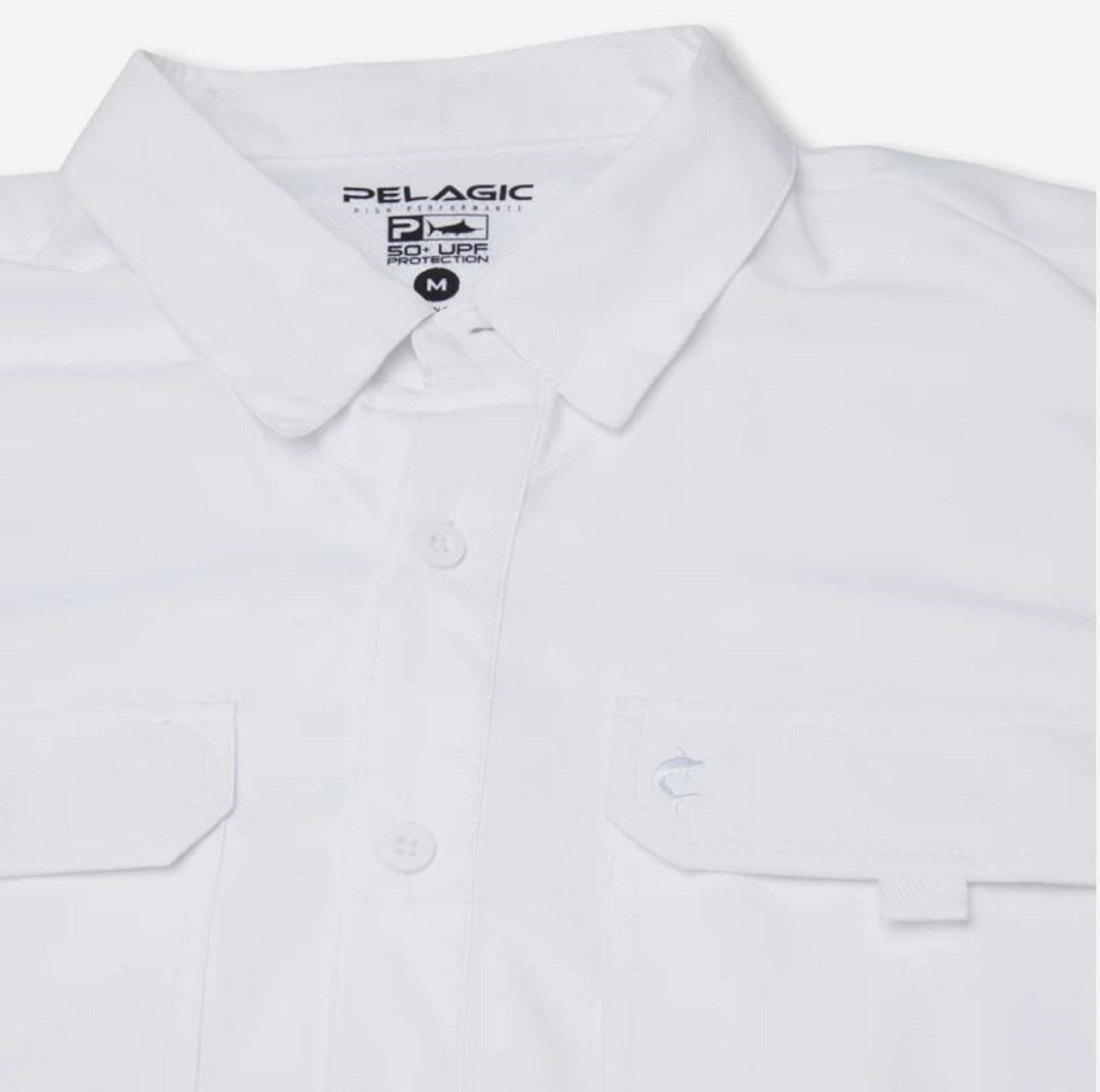 Pelagic 1017 Fishing Shirt Long Sleeve Keys WHT Size L (7029)