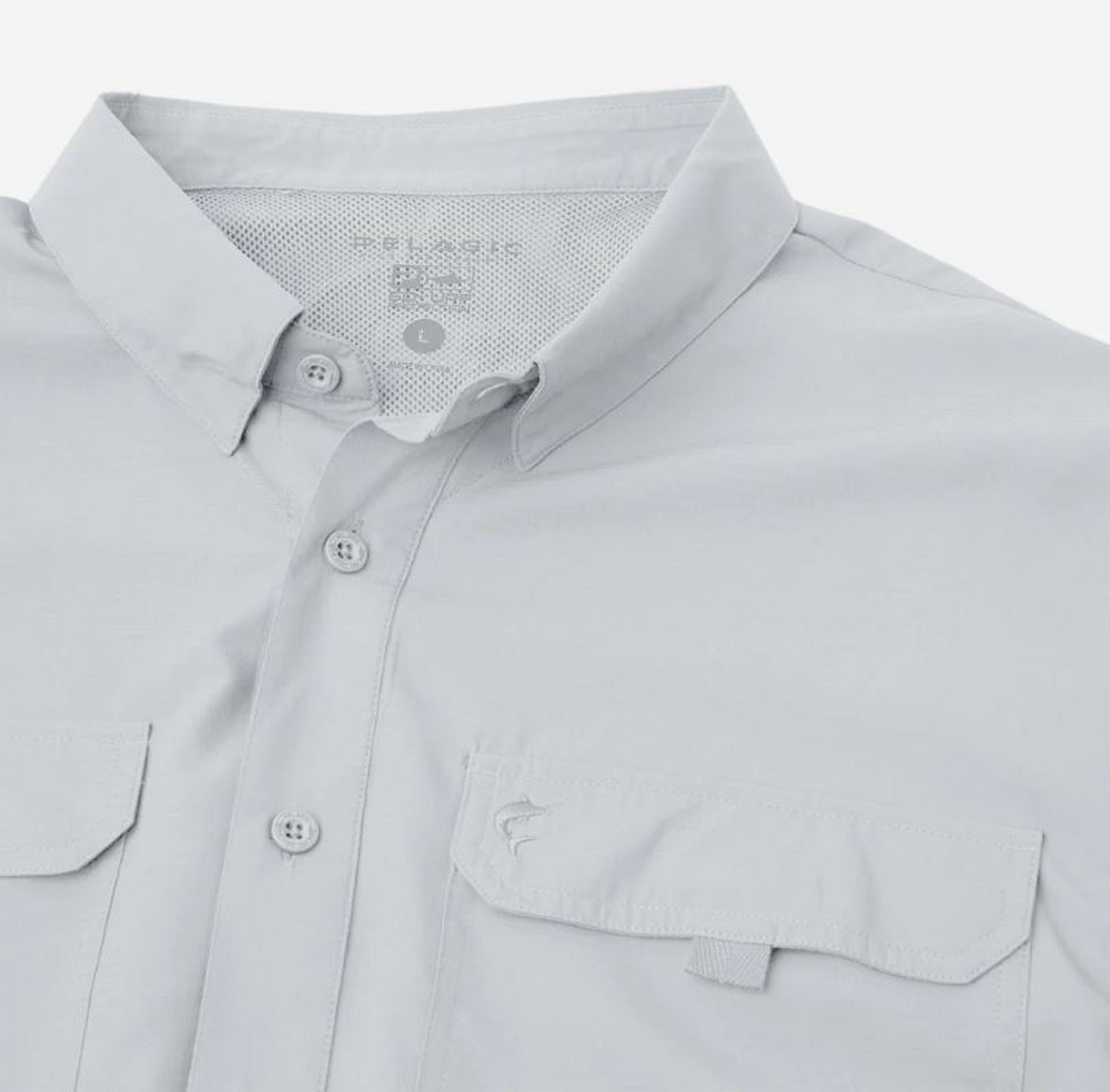 Pelagic 1016 Fishing Shirt Short Sleeve Keys LGY Size L (0852)
