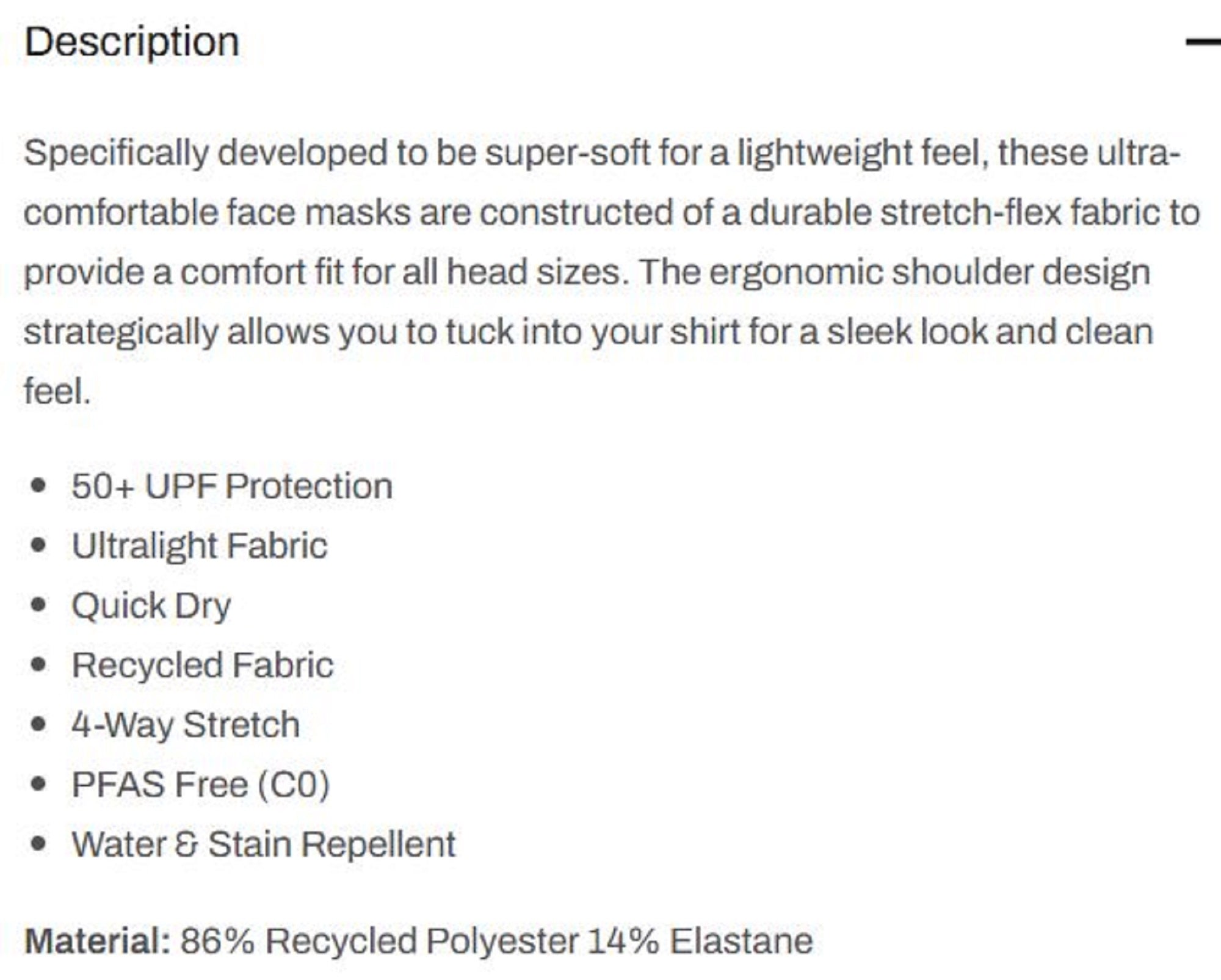 Pelagic 1220 Sunshield Neck Gaiter LGY Size Free (1088)