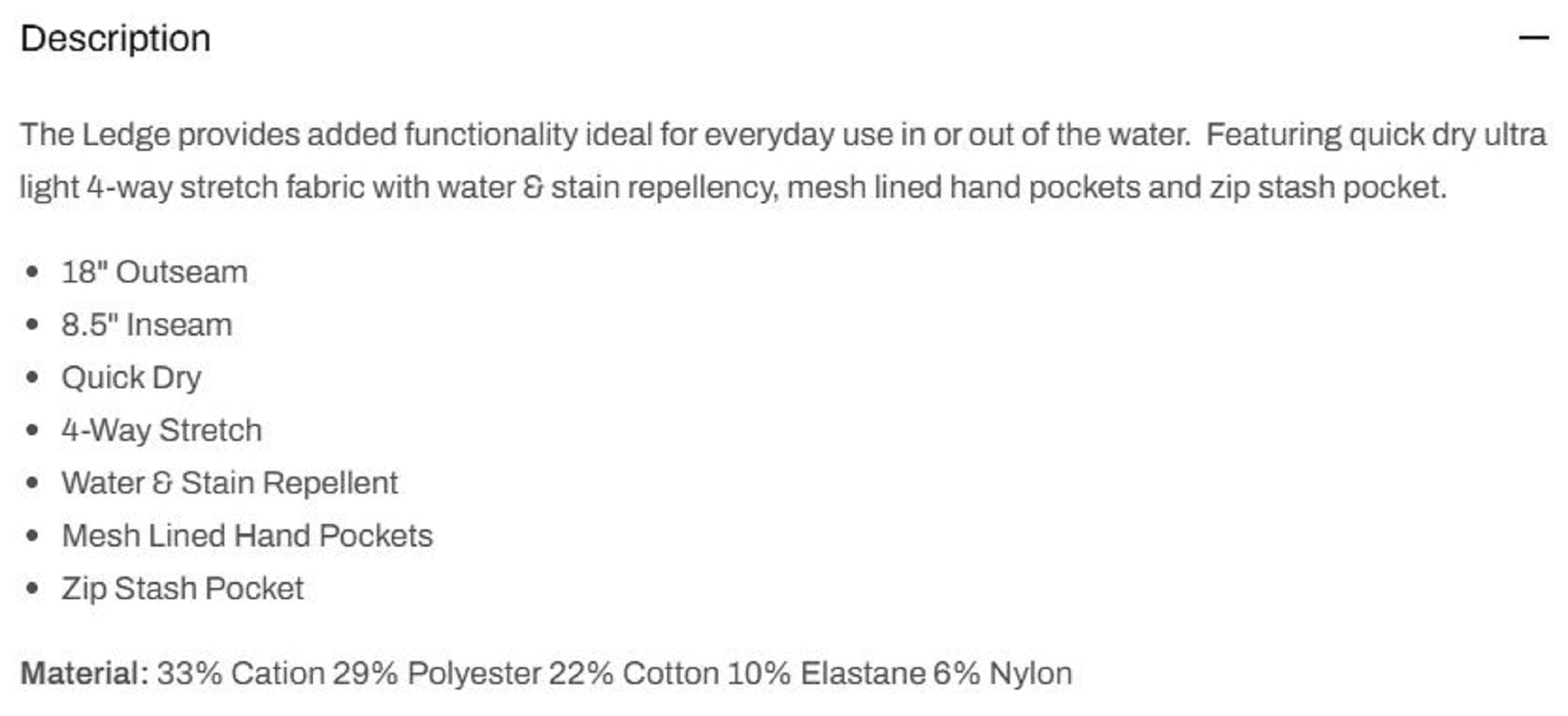 Pelagic 1001 Shorts Board Shorts 18 Inch Castaway BFG Size 32 (1408)