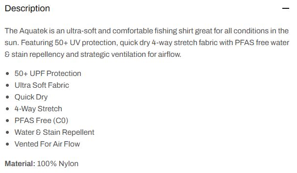 Pelagic 1015 Fishing Shirt AquaTek Solid BFG Size L (2221)