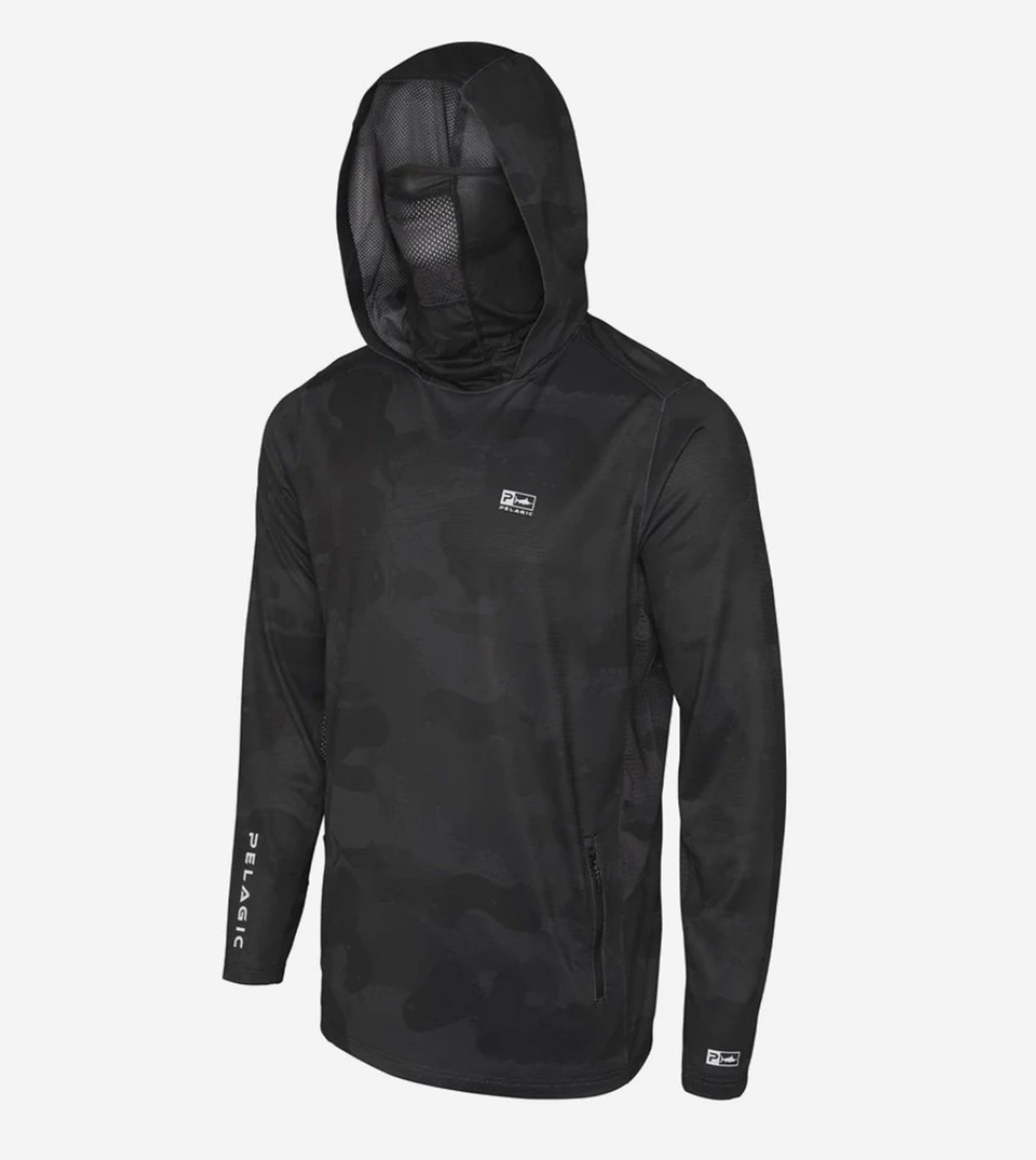 Pelagic 1015 Fishing Shirt Hooded ExoTech Brush BLK Size L (0612)