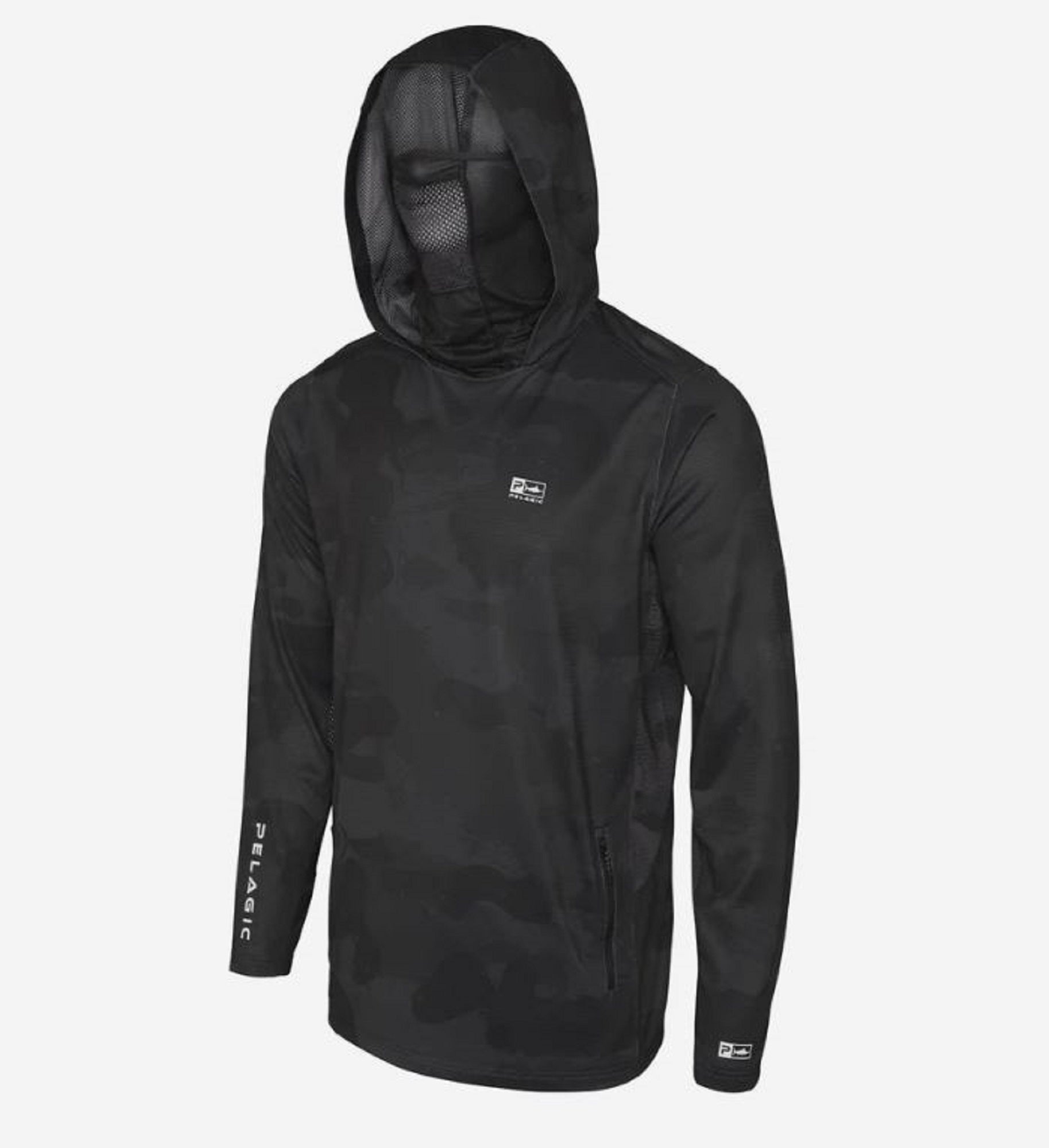Pelagic 1015 Fishing Shirt Hooded ExoTech Brush BLK Size XL (0629)