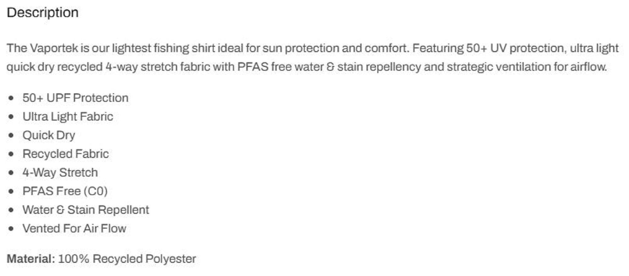 Pelagic 1015 Fishing Shirt Short Sleeve Vaportek Solid DNY Size M (0902)