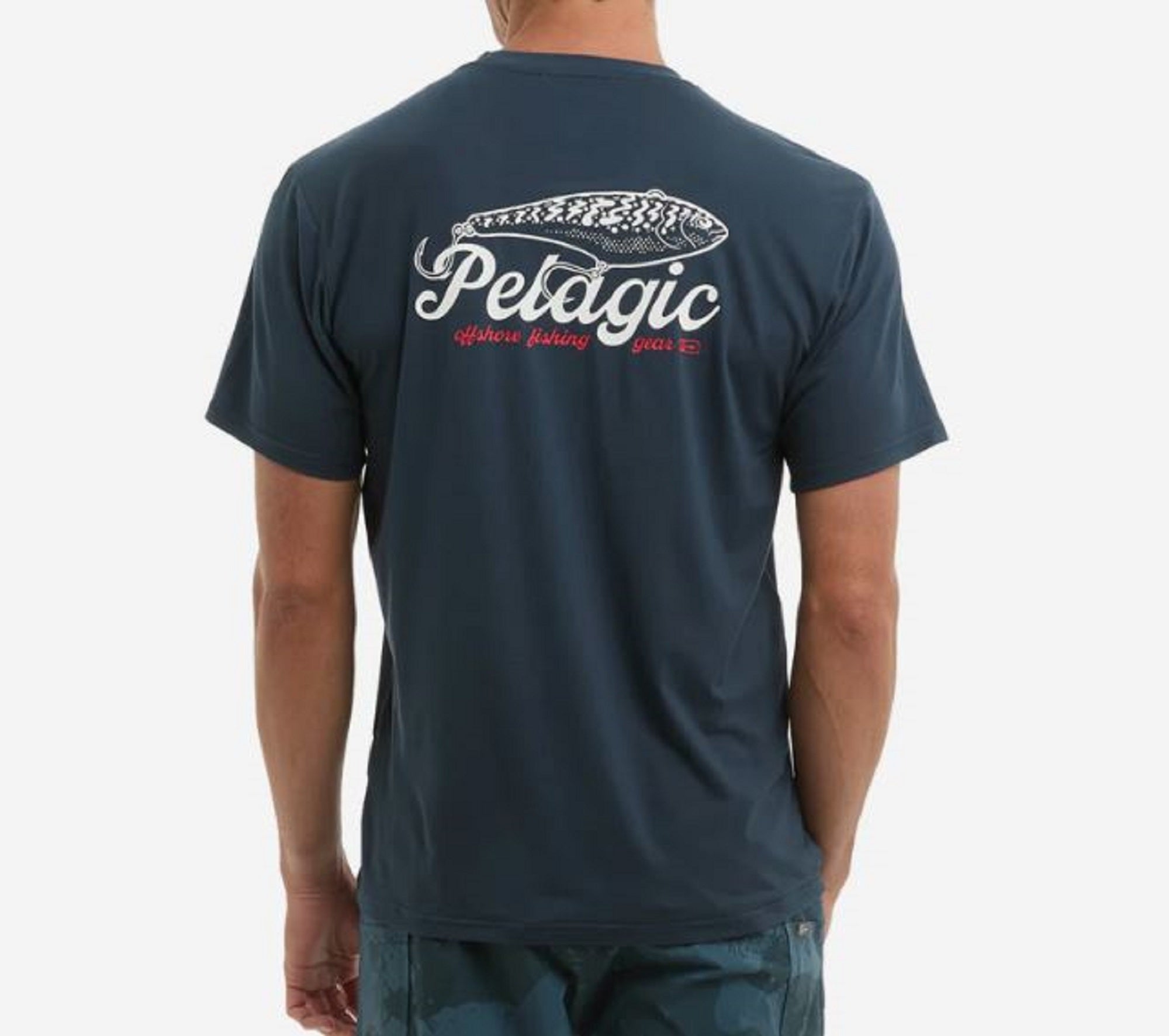 Pelagic 1014 Tee Shirt Freespool Get Hook NVY Size L (3750)