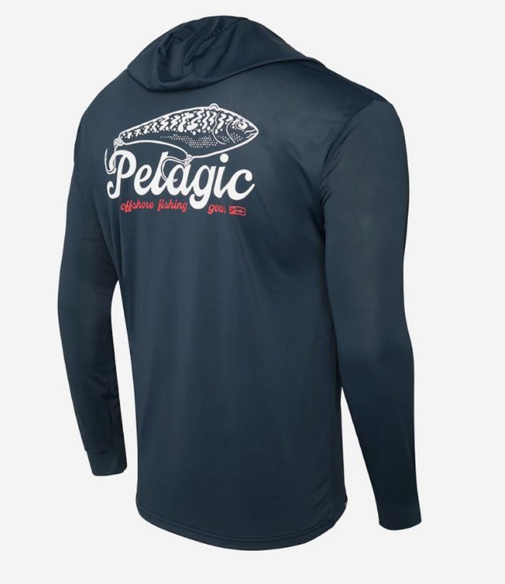 Pelagic 1015 Fishing Shirt Hooded AquaTek Hook Em NVY Size M (3989)
